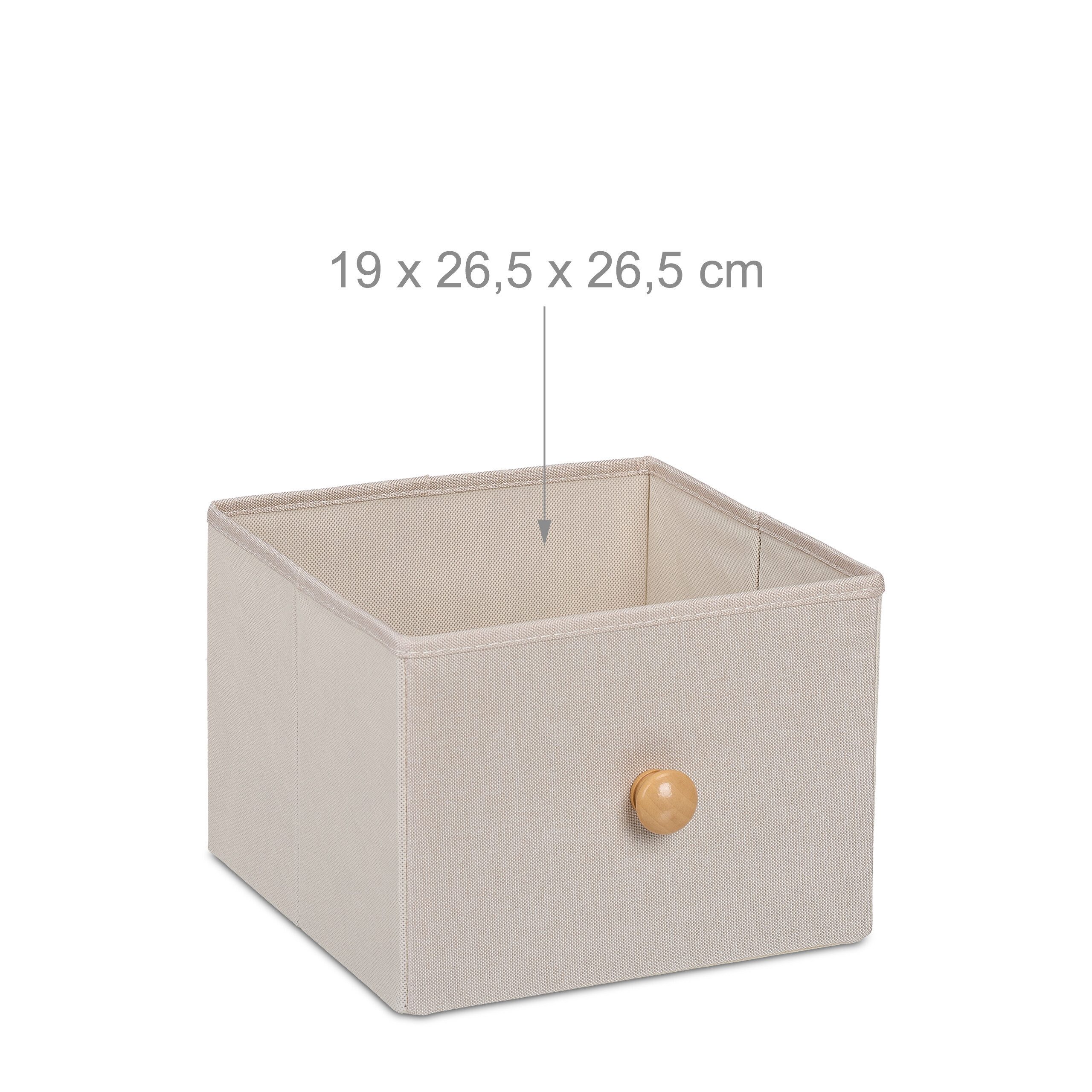 relaxdays Kommode Schmale Kommode mit 4 Schubladen (1 St), Beige – Bild 5 von 5