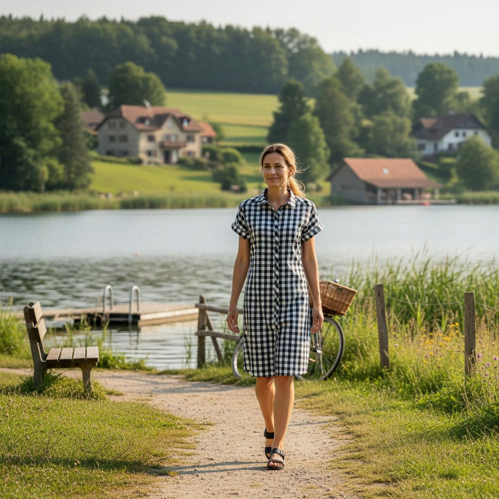 Ringella Sommerkleid - Kariertes Hemdblusenkleid aus leichter Webware Hergestellt aus reiner Baumwolle