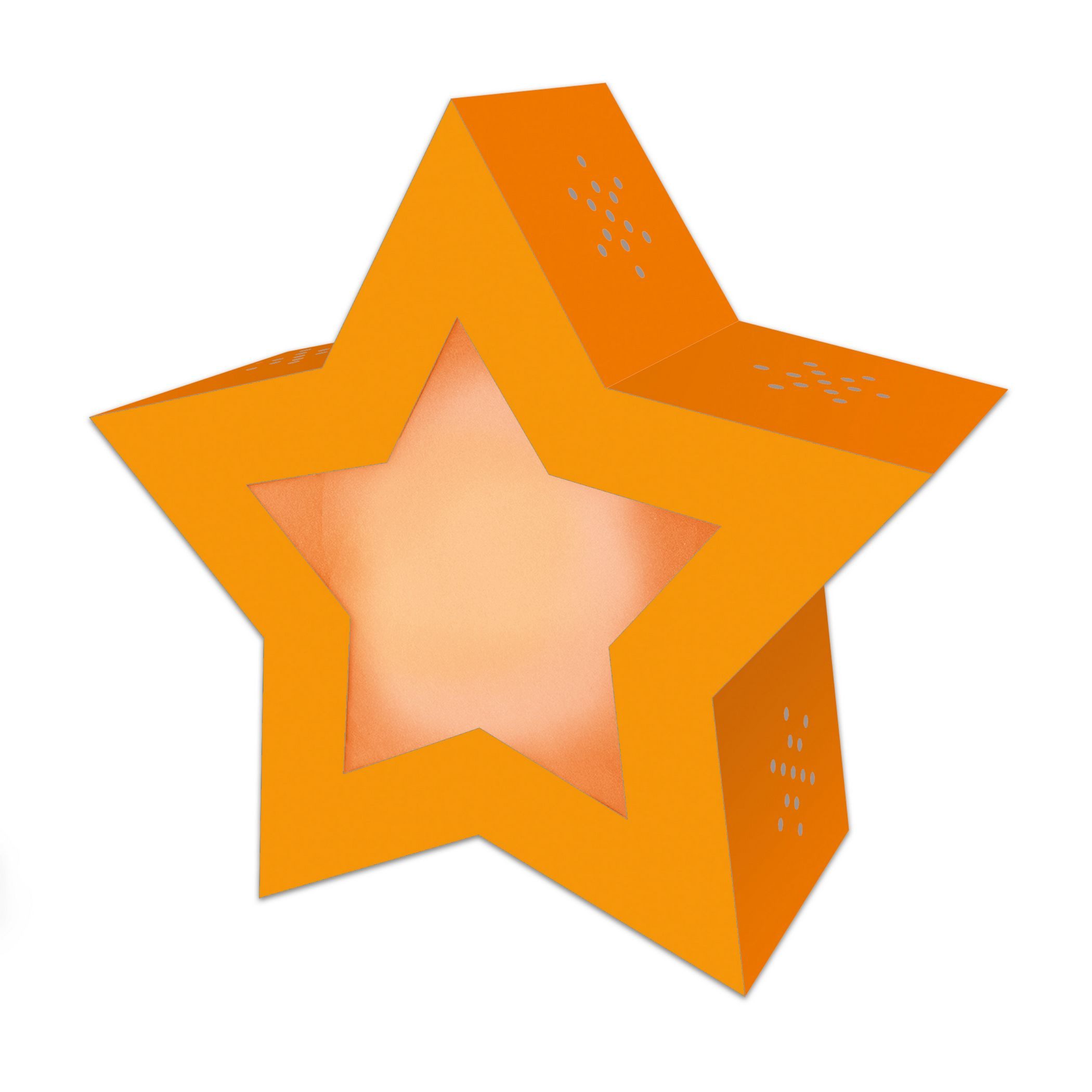 Ursus - Ludwig Bähr Umzugslaterne URSUS Twinkle Star Laternen-Bastelset NEON ORANGE