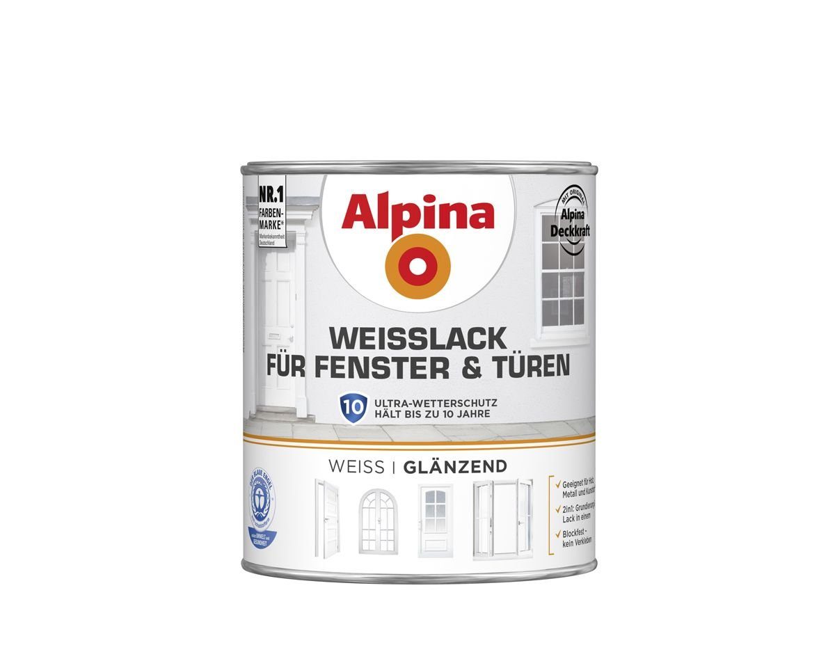 Fenster Alpina weiß 750 Weißlack Alpina Türen ml & für Weißlack