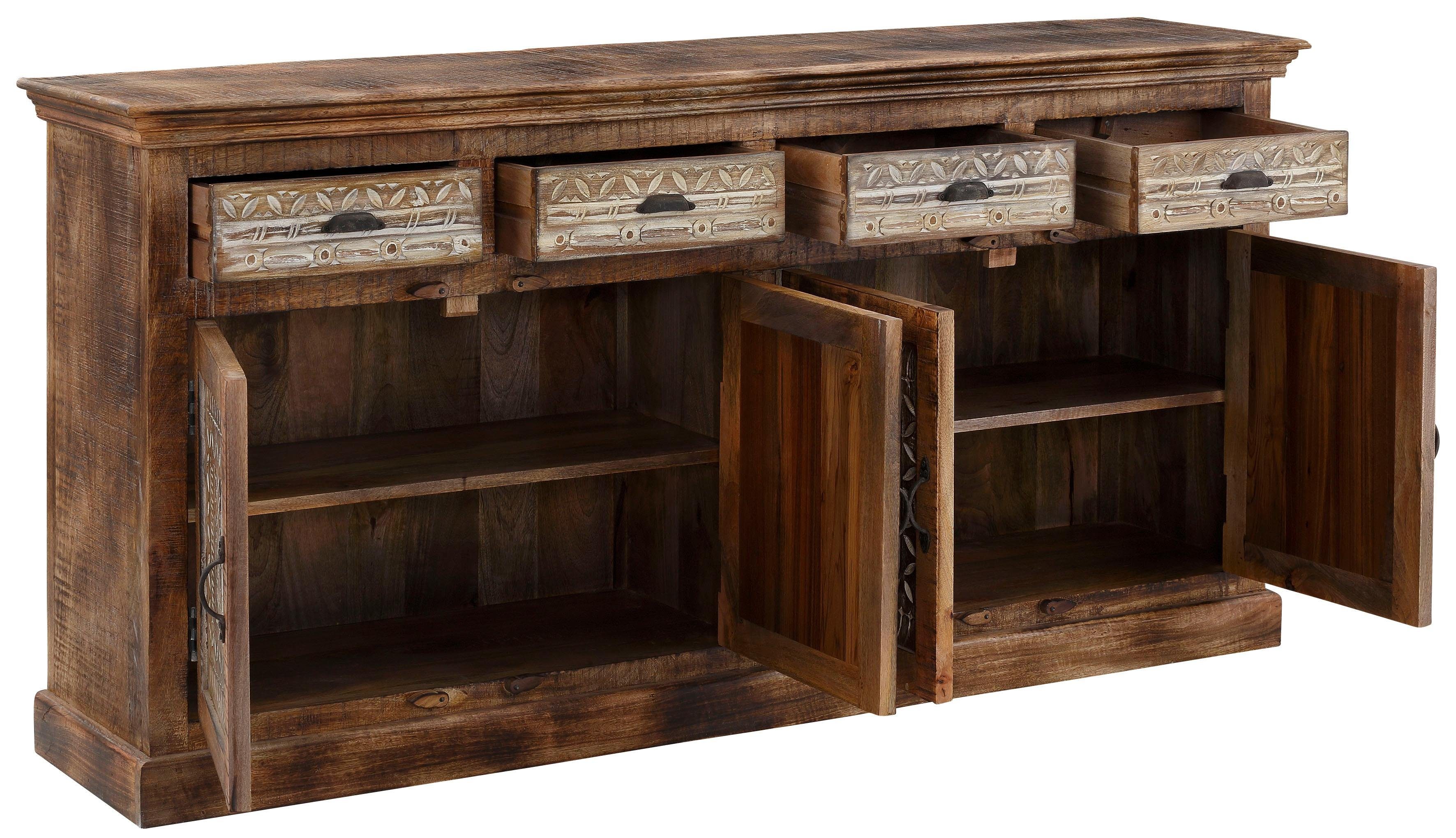 OTTO home Sideboard Maneesh, Kommode aus massivem Mangoholz, viele Stauraummöglichkeiten, B/ 179cm