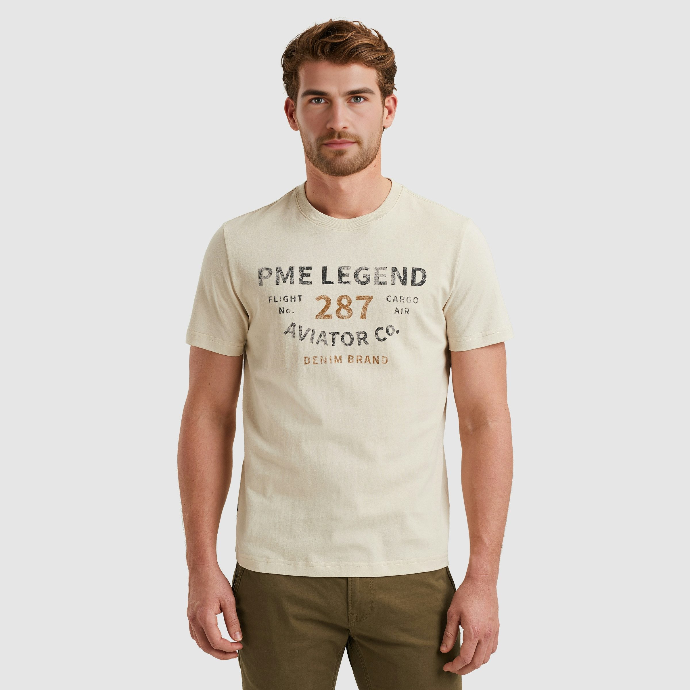 PME LEGEND T-Shirt Short sleeve r-neck open end jersey mit Logo-Print günstig online kaufen