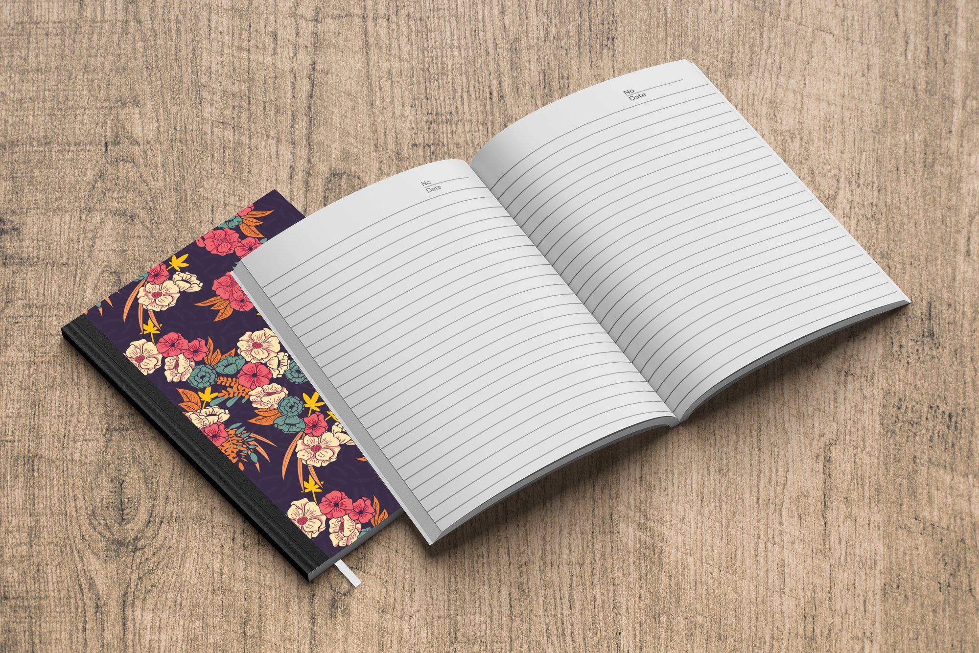 Notizbuch Journal, Haushaltsbuch Blumen Tropisch - Blumenstrauß - Notizheft, MuchoWow Merkzettel, A5, Muster, Seiten, Tagebuch, 98 -