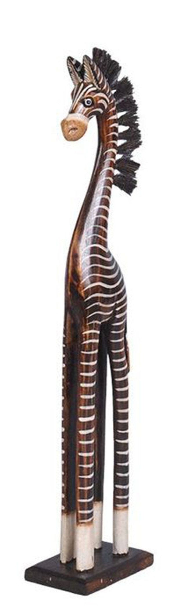 WORU Tierfigur Holz-Zebra aus Albesia-Holz – Handgefertigte Tierfigur aus Bali