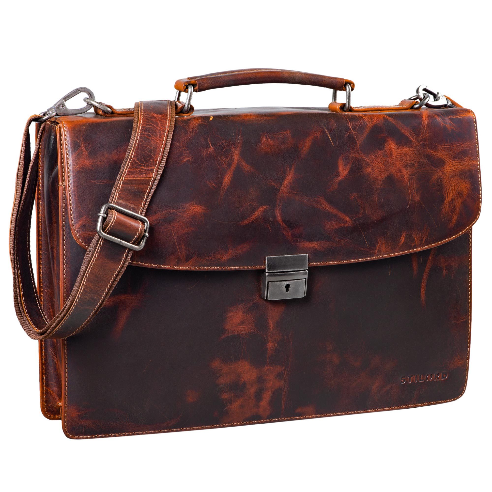 Laptoptasche "Jonathan" Elegante Echtleder Aktentasche mit Schloss