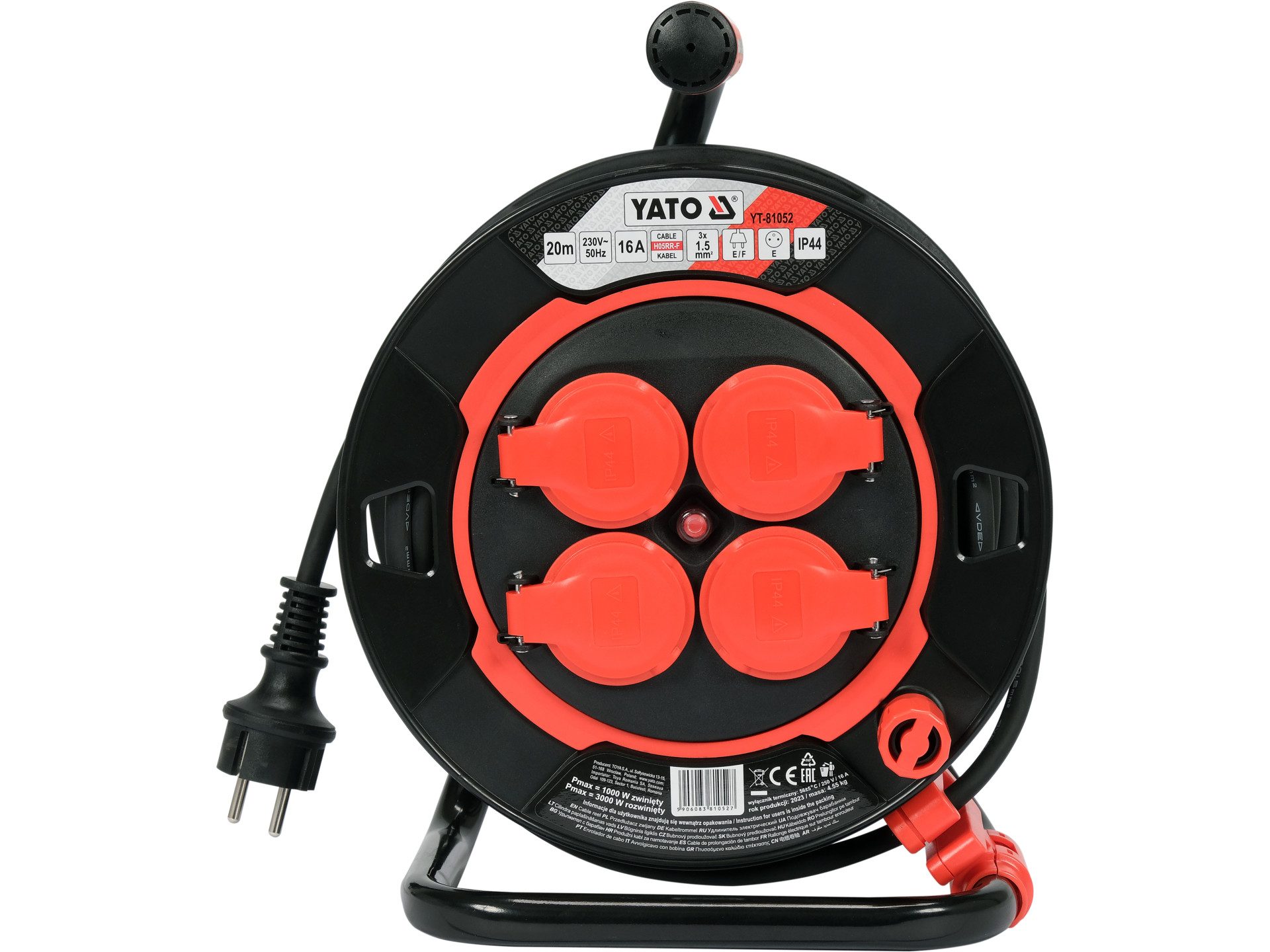 TRIZERATOP Kunststoff Kabeltrommel 3x1,5mm IP44 20 - 40m Verlängerungskabel
