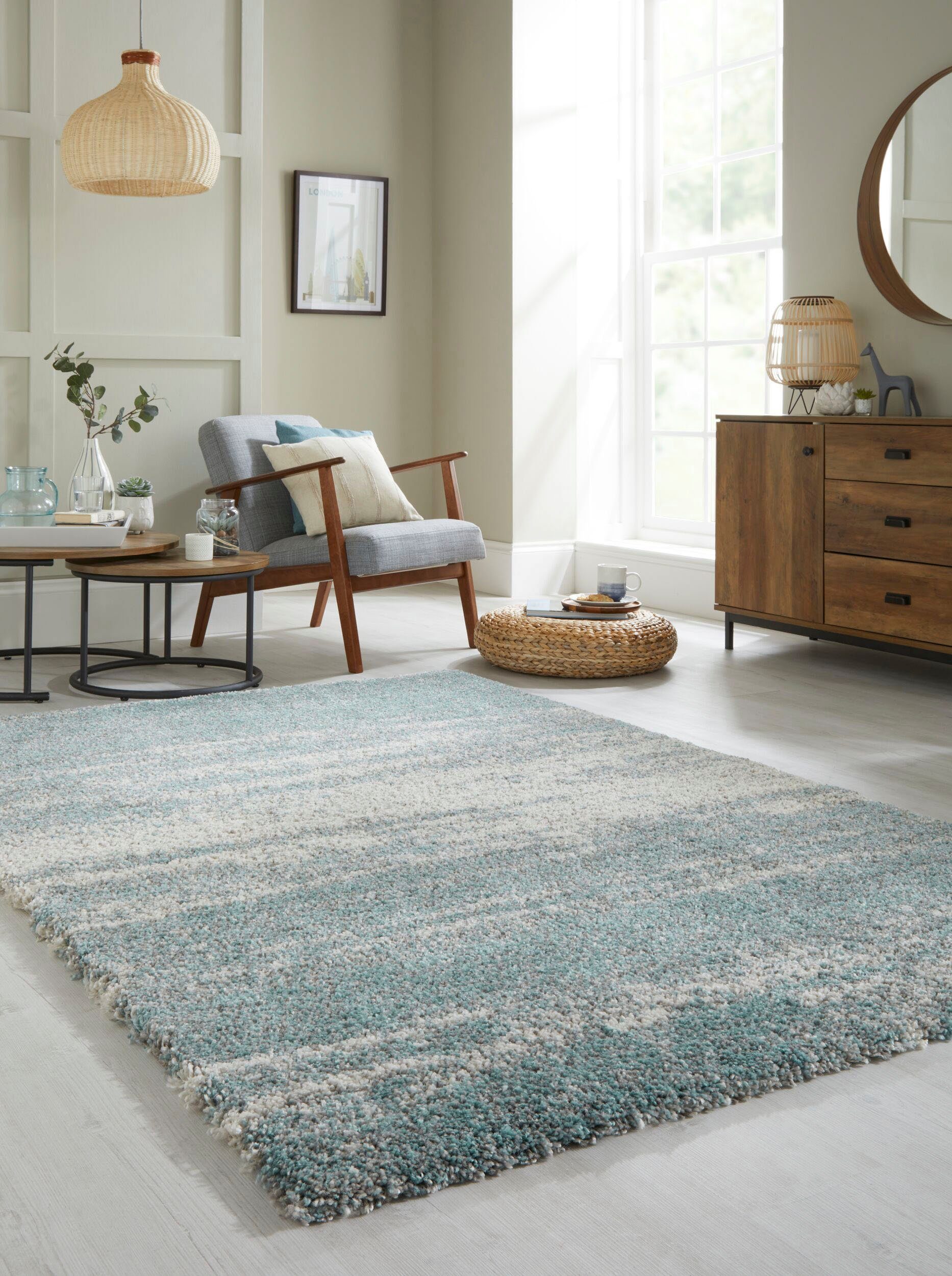 FLAIR RUGS Hochflor-Teppich Reza, rechteckig, Höhe: 30 mm