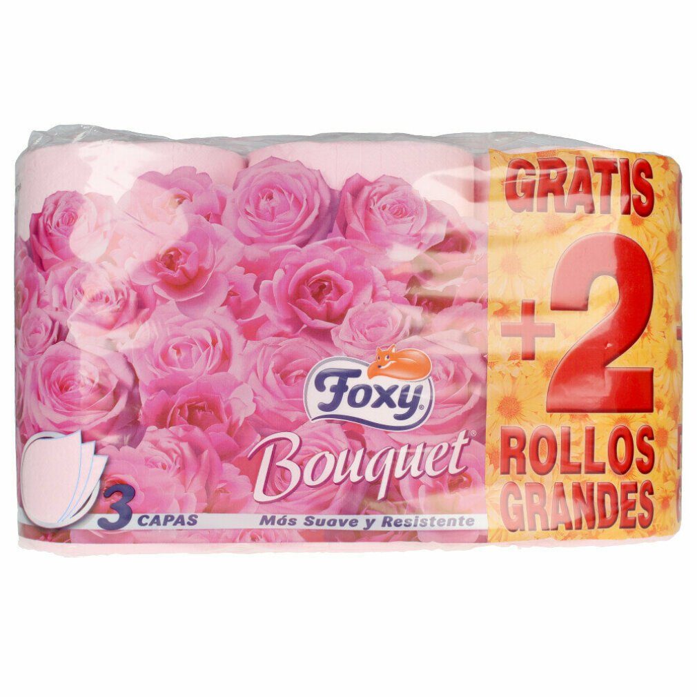 Foxy Toilettenpapier Bouquet Color Toilettenpapier 3 Schichten 4 + 2 Rollen