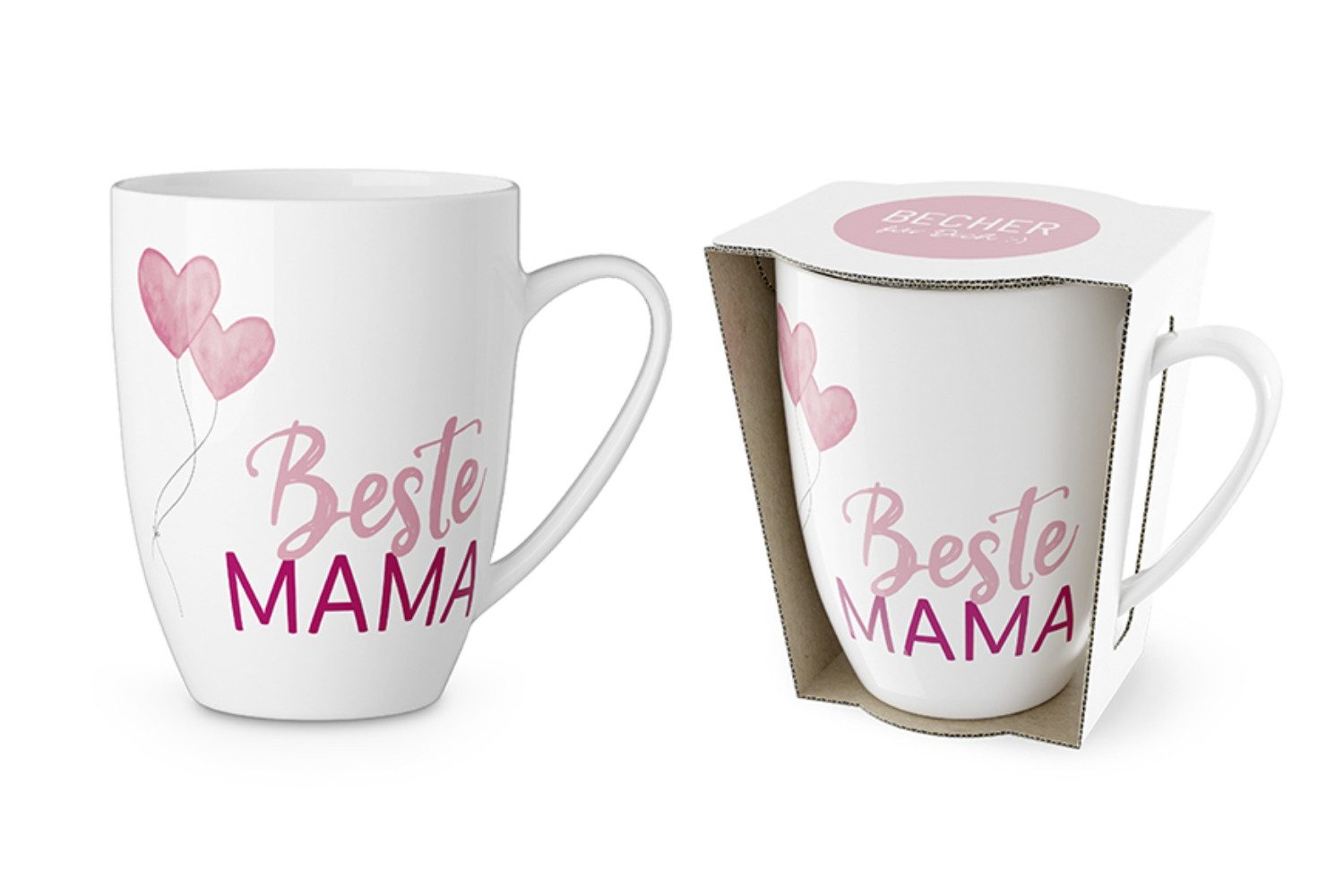 La Vida Geschenk für Dich Tasse La Vida Becher für Dich, Beste Mama, 1-tlg., Porzellan, spülmaschinengeeignet