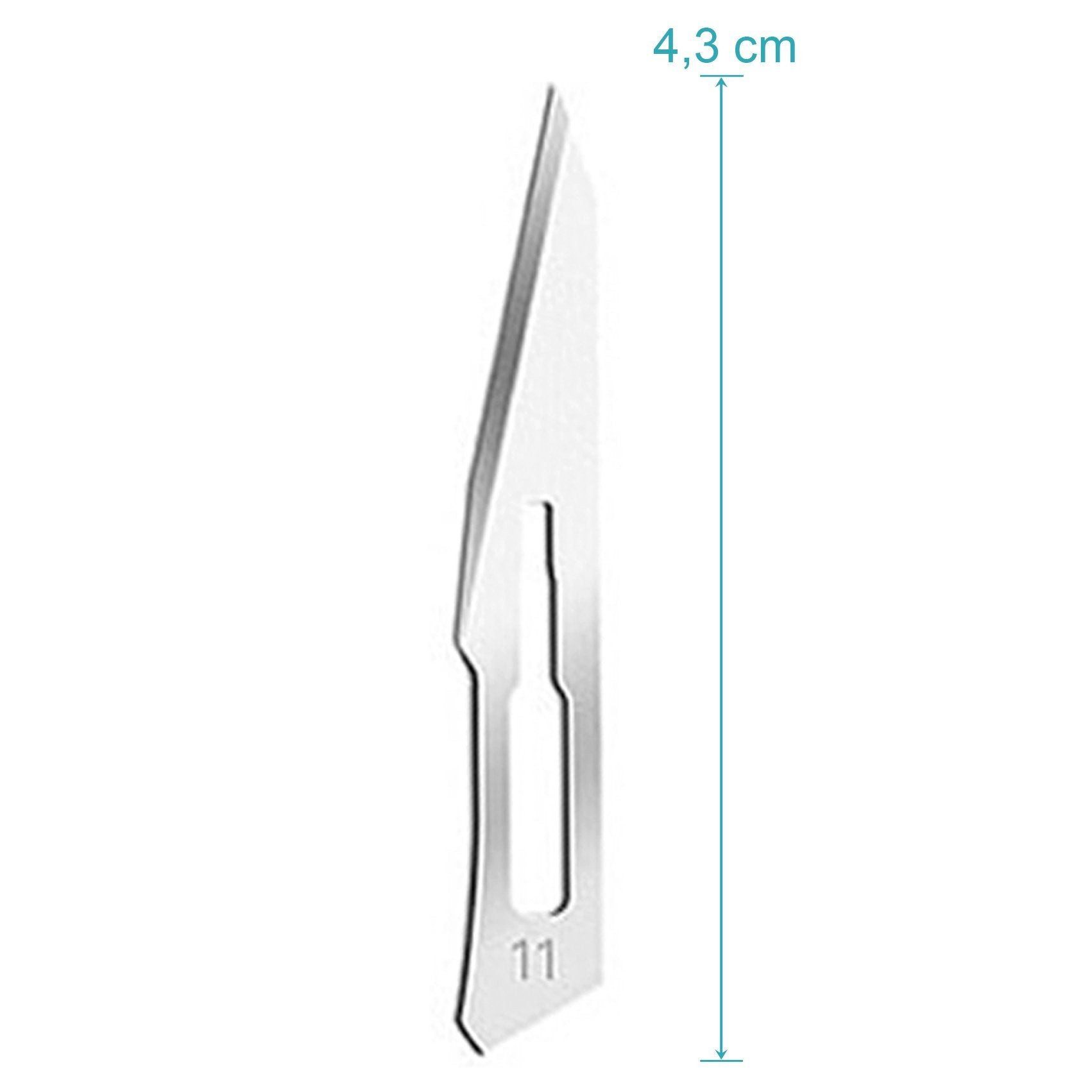 May Bastelmesserklinge 100x Skalpellklingen Figur 11 Karbonstahl - Steril, Einweg für Halter