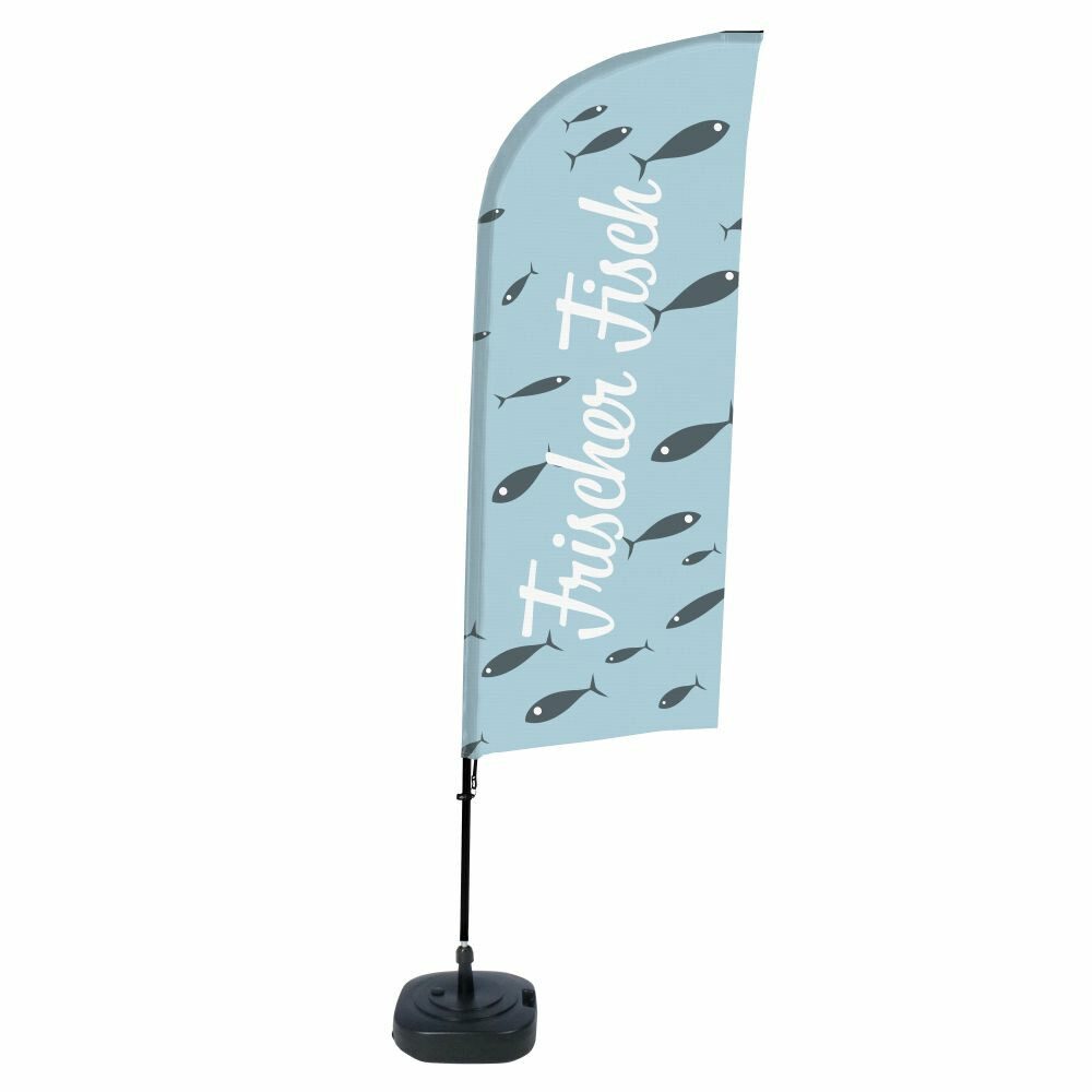 Showdown Displays Standregal Beachflag - Komplett-Set - Frischer Fisch Deutsch - Schwarz, 1-tlg.