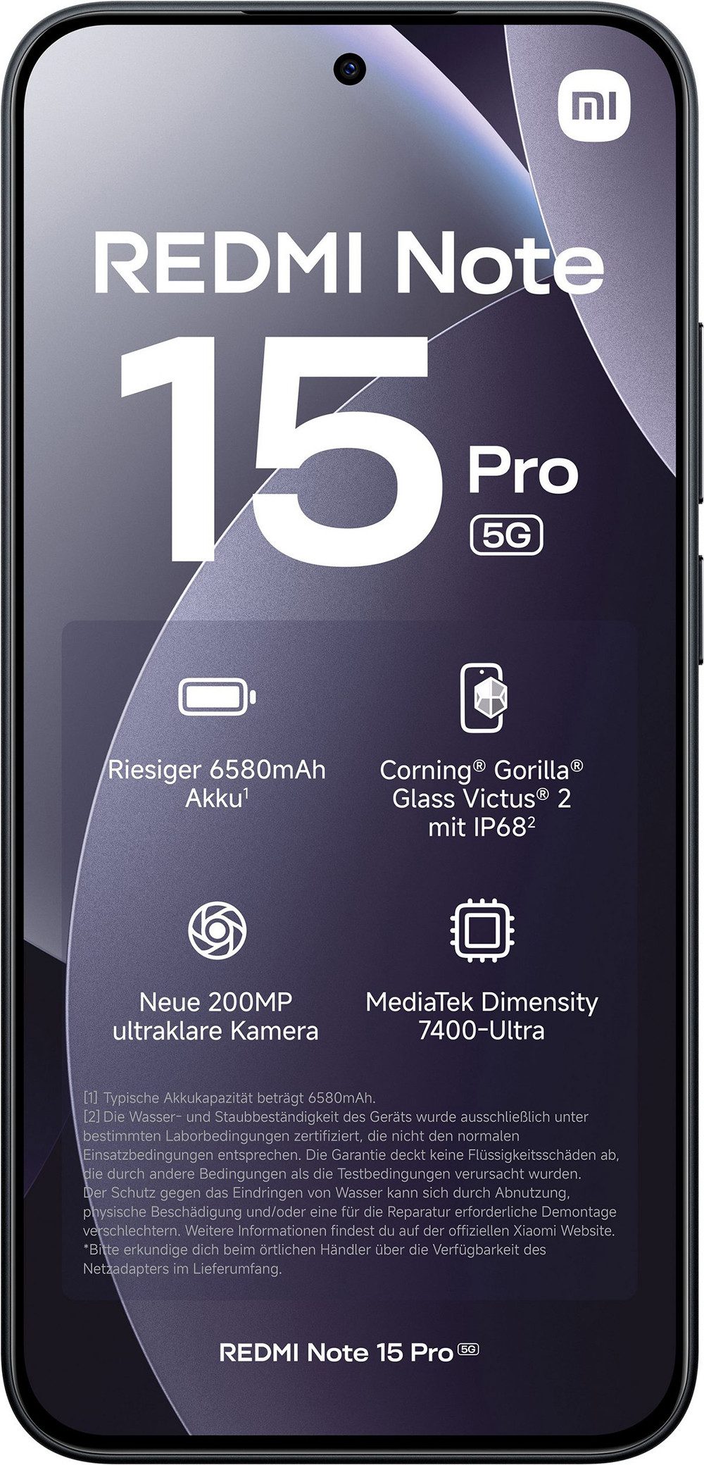 Xiaomi Redmi Note 15 Pro 5G 8+256GB Smartphone Handy (200 MP Kamera)