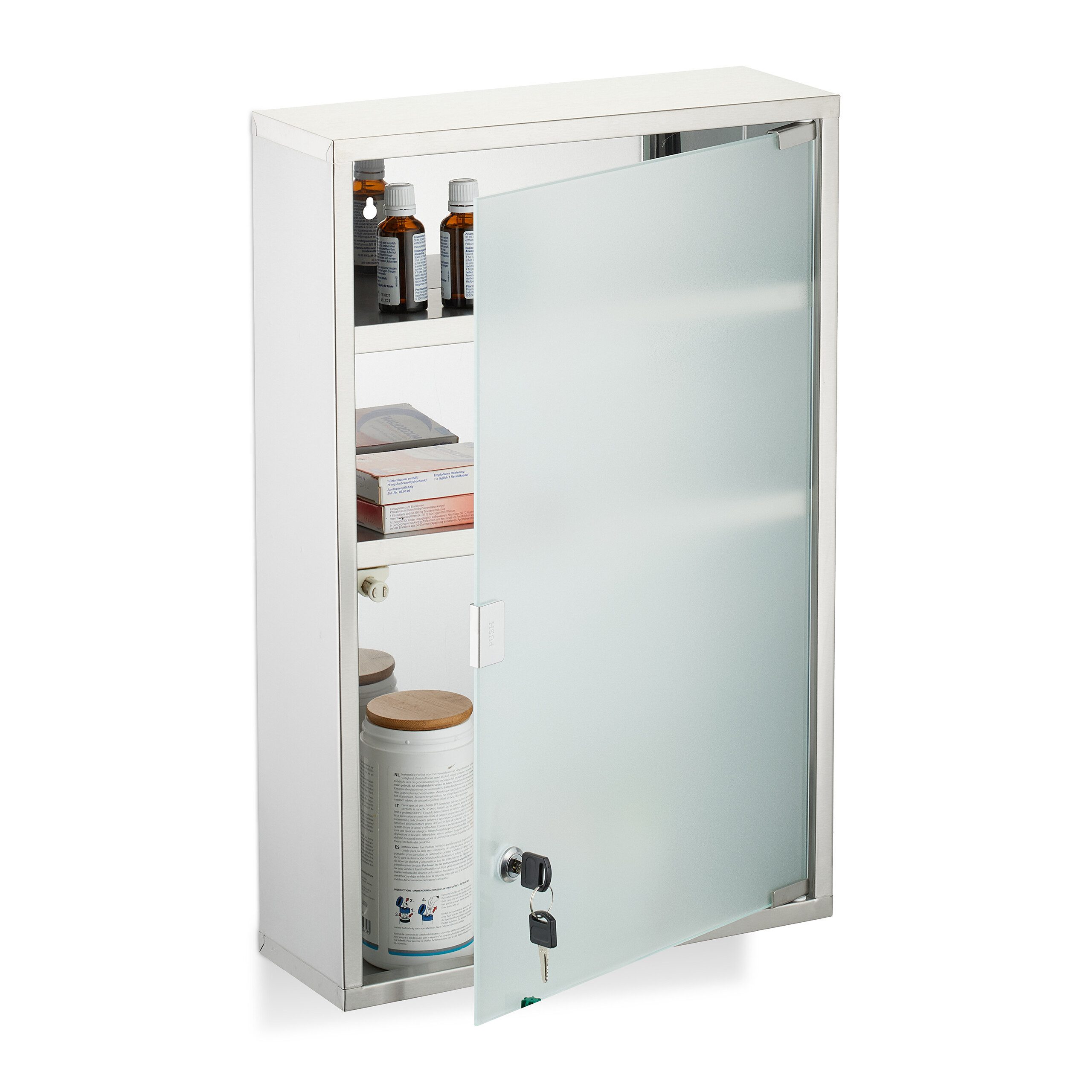 relaxdays Medizinschrank mit Glastür günstig online kaufen