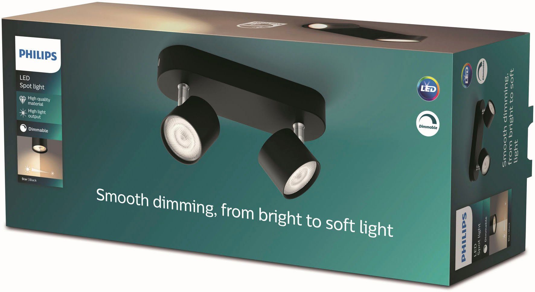 Philips LED Deckenspots Star, Dimmfunktion, integriert, Lebensdauer fest Lange zu Warmweiß, Jahren bis LED von 30