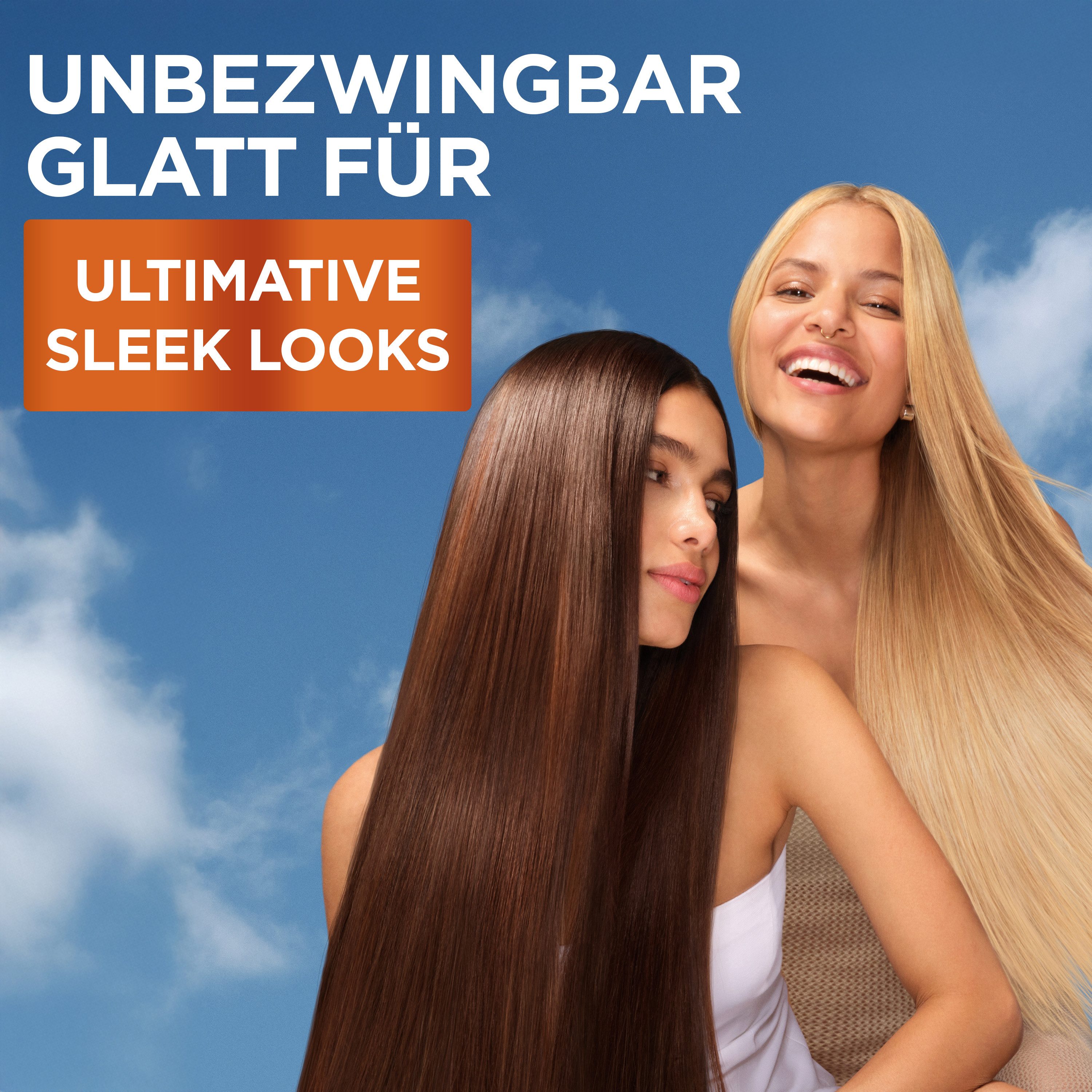 GARNIER Haarshampoo GARNIER FRUCTIS KERATIN SLEEK SHAMPOO, 6er Pack, für trockenes, zu Frizz neigendes Haar, glättet Haarfaser, vegan.