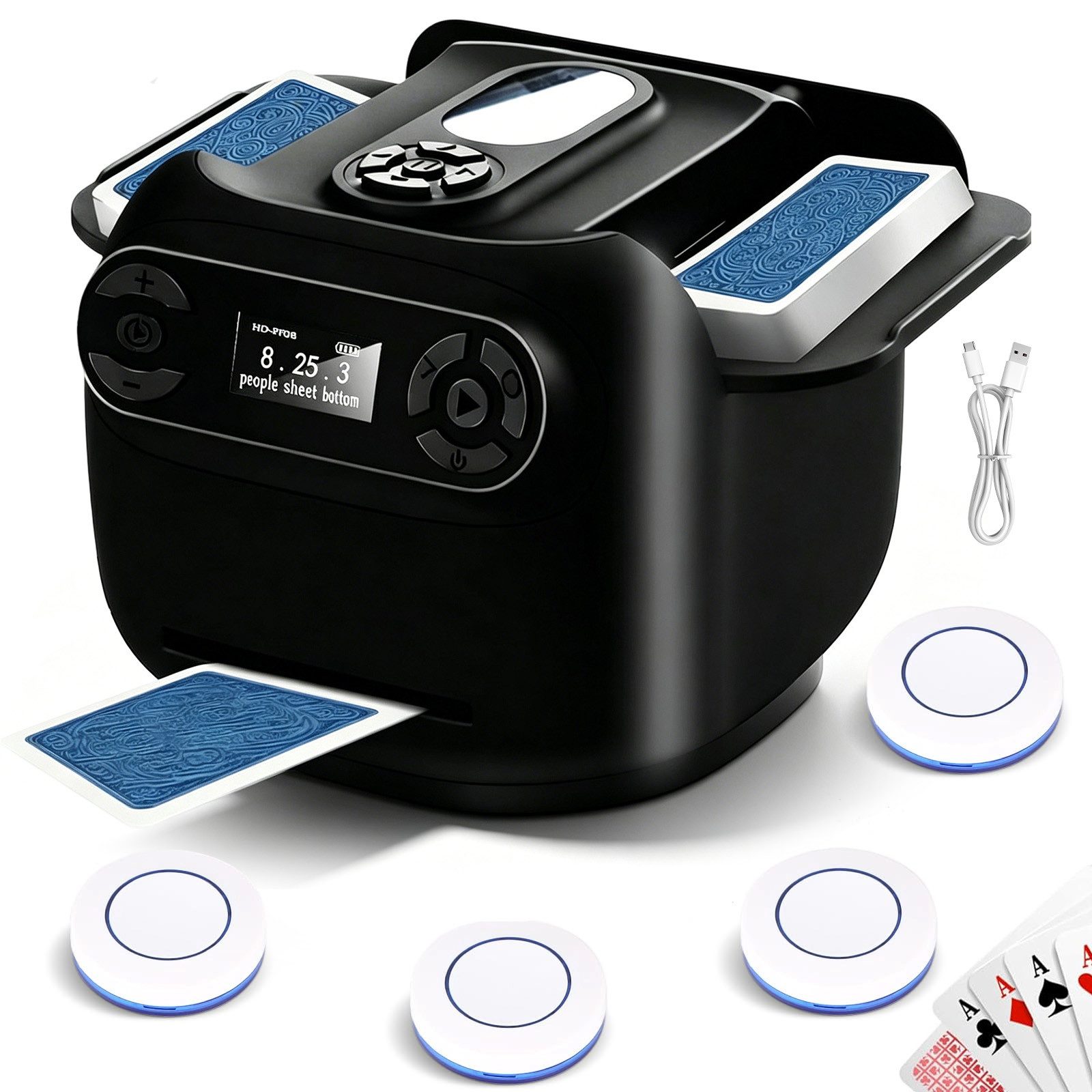 AKKEE Spiel Automatischer Kartenmischer und Dealer-Automat, Kartenmischer elektrisch