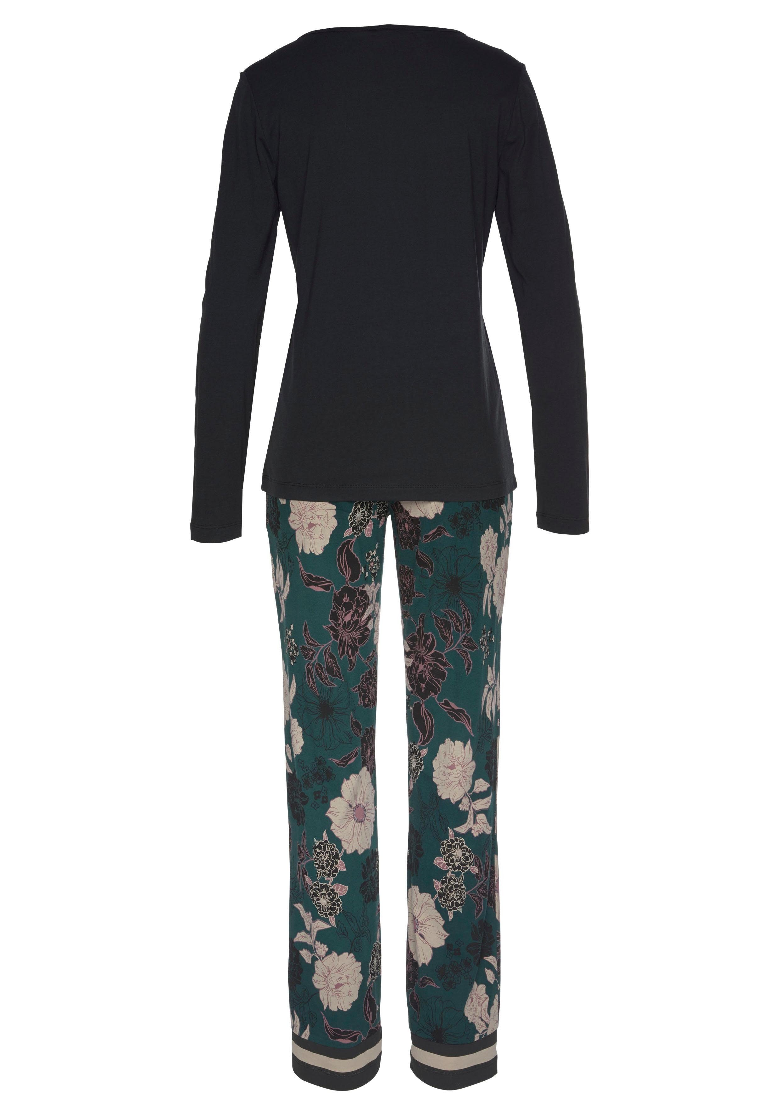 s.Oliver Pyjama (2 tlg) mit geblümter Schlafhose