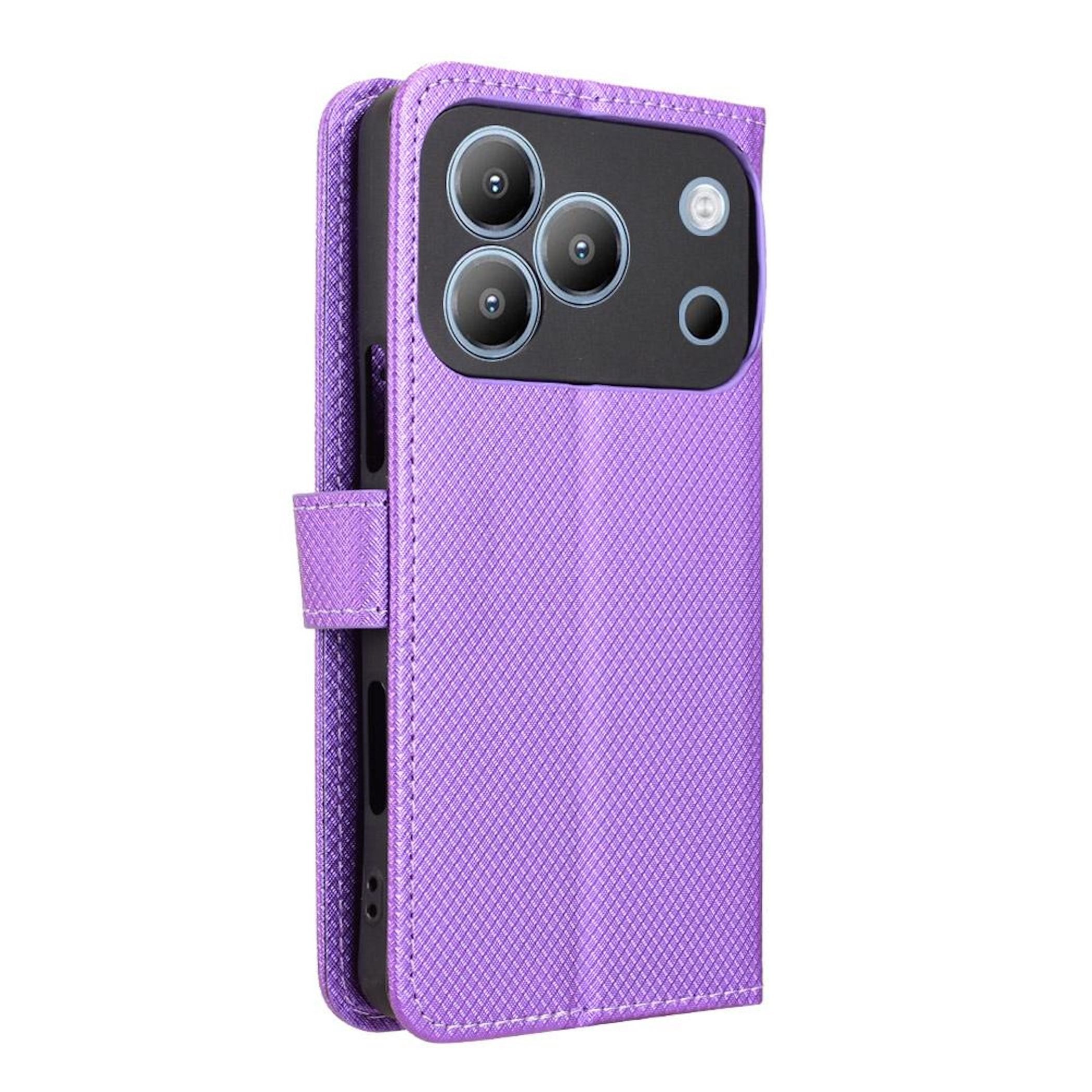 Wigento Handyhülle Klapp Kunstleder für Blackview Wave 7C Diamant Design Wallet Lila 6,56 Zoll, Kartenfach, Standfunktion – Bild 2 von 5