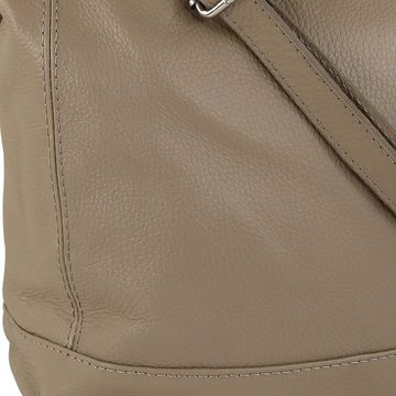 Toscanto Schultertasche Toscanto Damen Schultertasche Shopper (Schultertasche), Damen Schultertasche, Shopper Leder, taupe, beige, Größe ca. 37cm