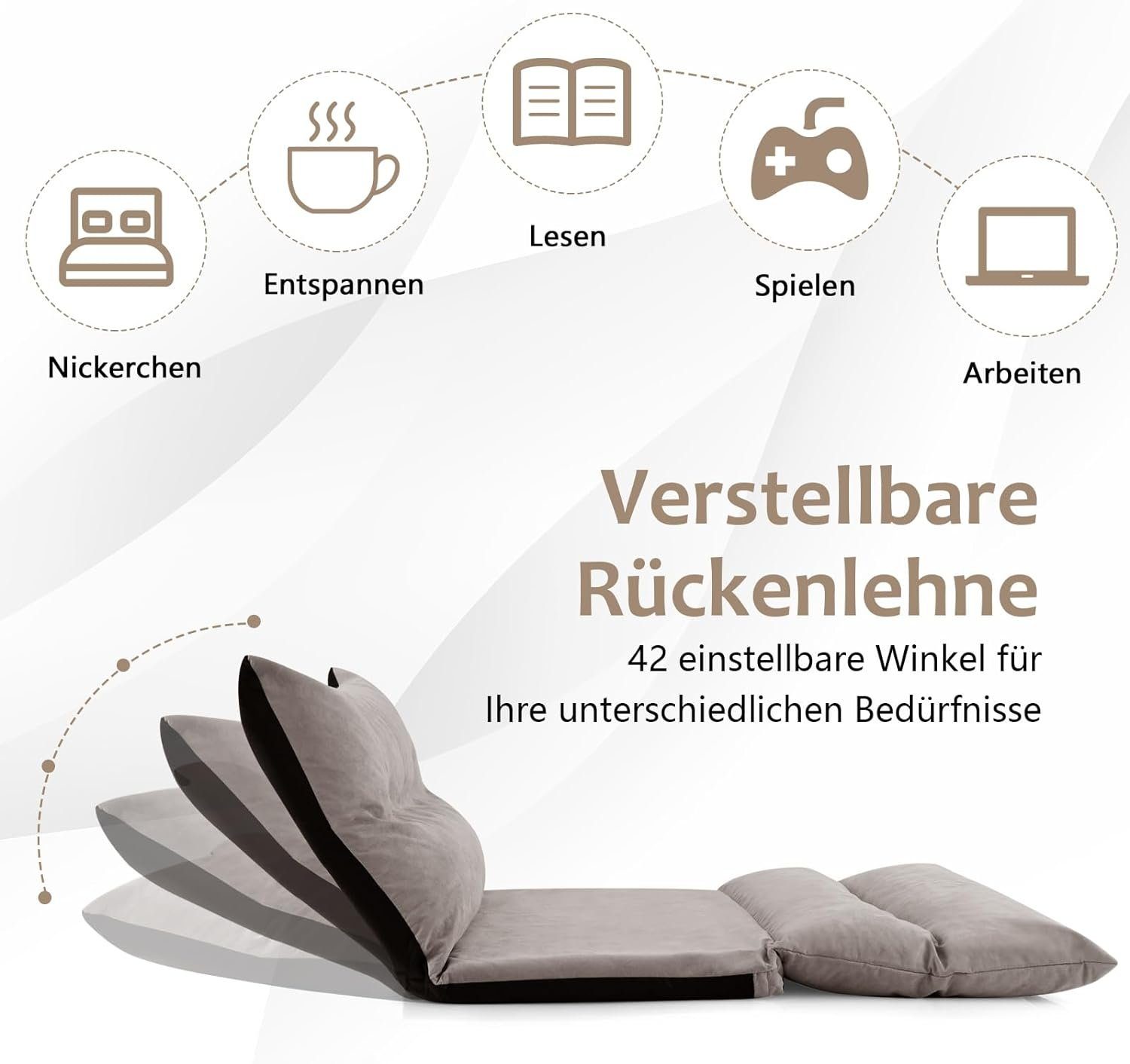 KOMFOTTEU Schlafsofa 3 in 1 Bodensofa, günstig online kaufen