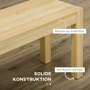 HOMCOM Sitzbank 3-Sitzer Holzbank im Landhaus-Stil (Essbank, 1-St., Küchenbank), bis 330 kg belastbar