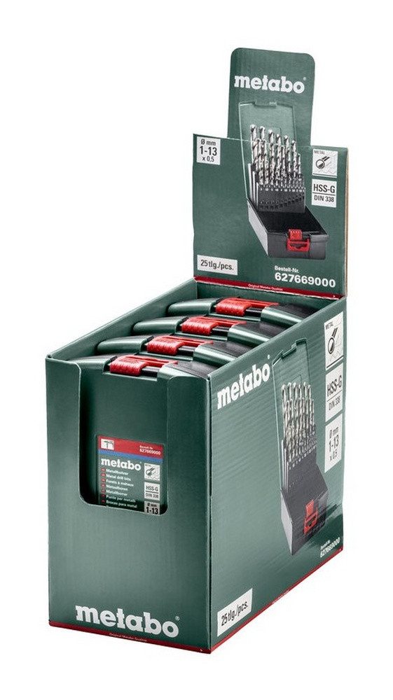 metabo Bohrersatz, HSS-G-Kunststoffkassette, "SP", 25-teilig