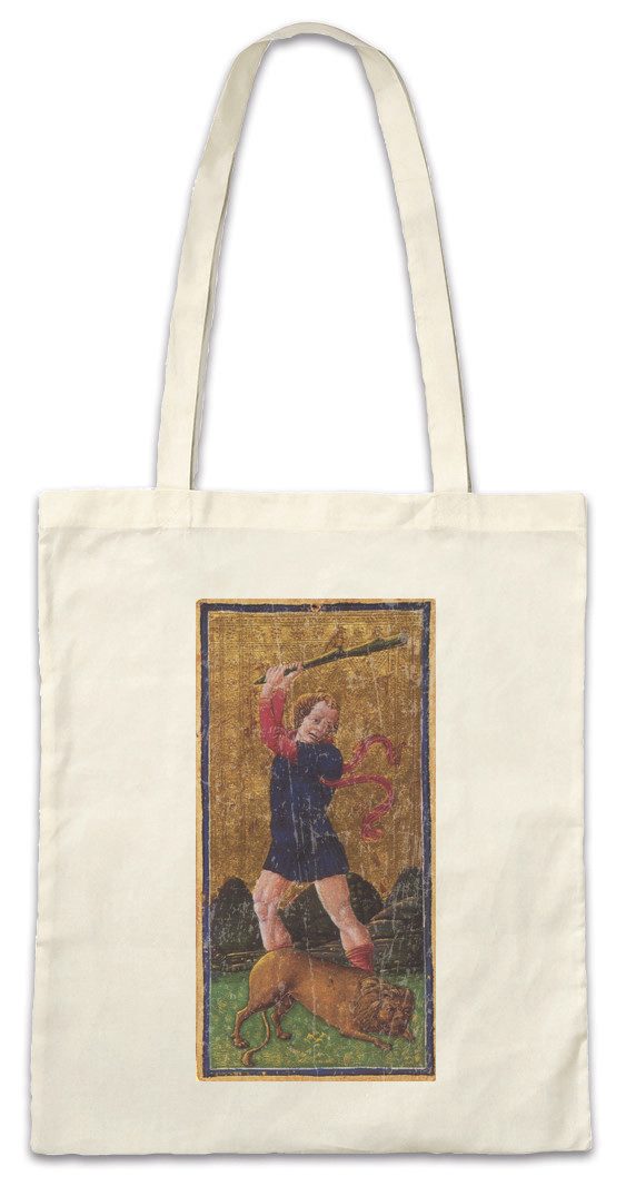 Beuteltasche Tarot Arcanum Strength Stofftasche Karte Karten Card Voddoo Stärke
