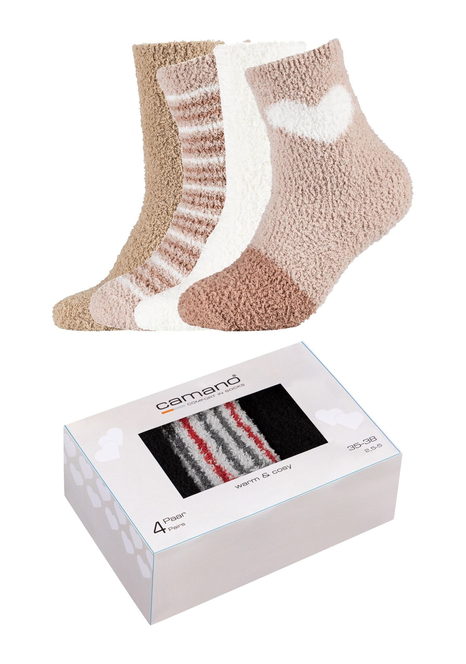 Camano Socken Socken 4er Mischgewebe durch Pack, weiches wärmendes, Supercozy