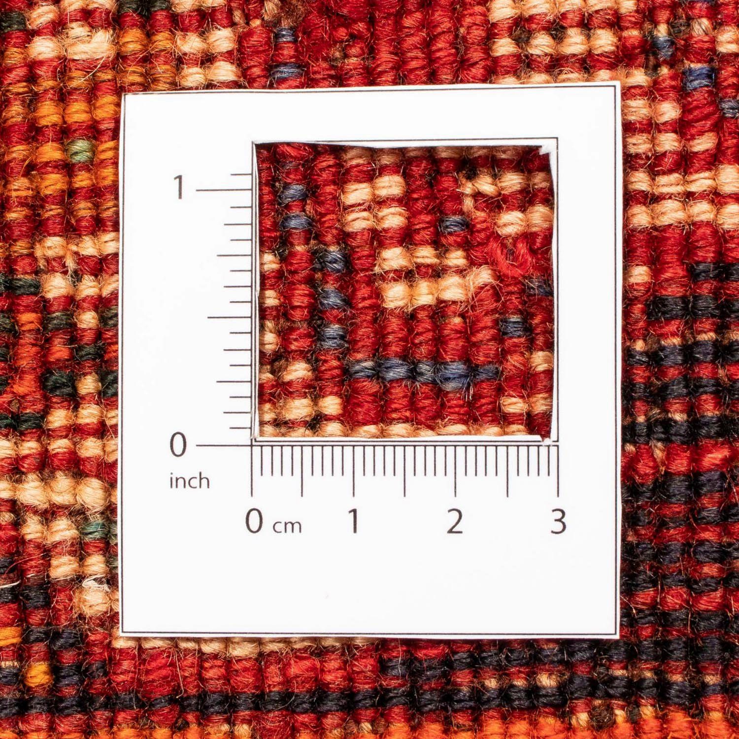 Unikat mit mm, Höhe: x morgenland, 183 Medaillon Wollteppich rechteckig, cm, Rosso Shiraz Zertifikat 280 10