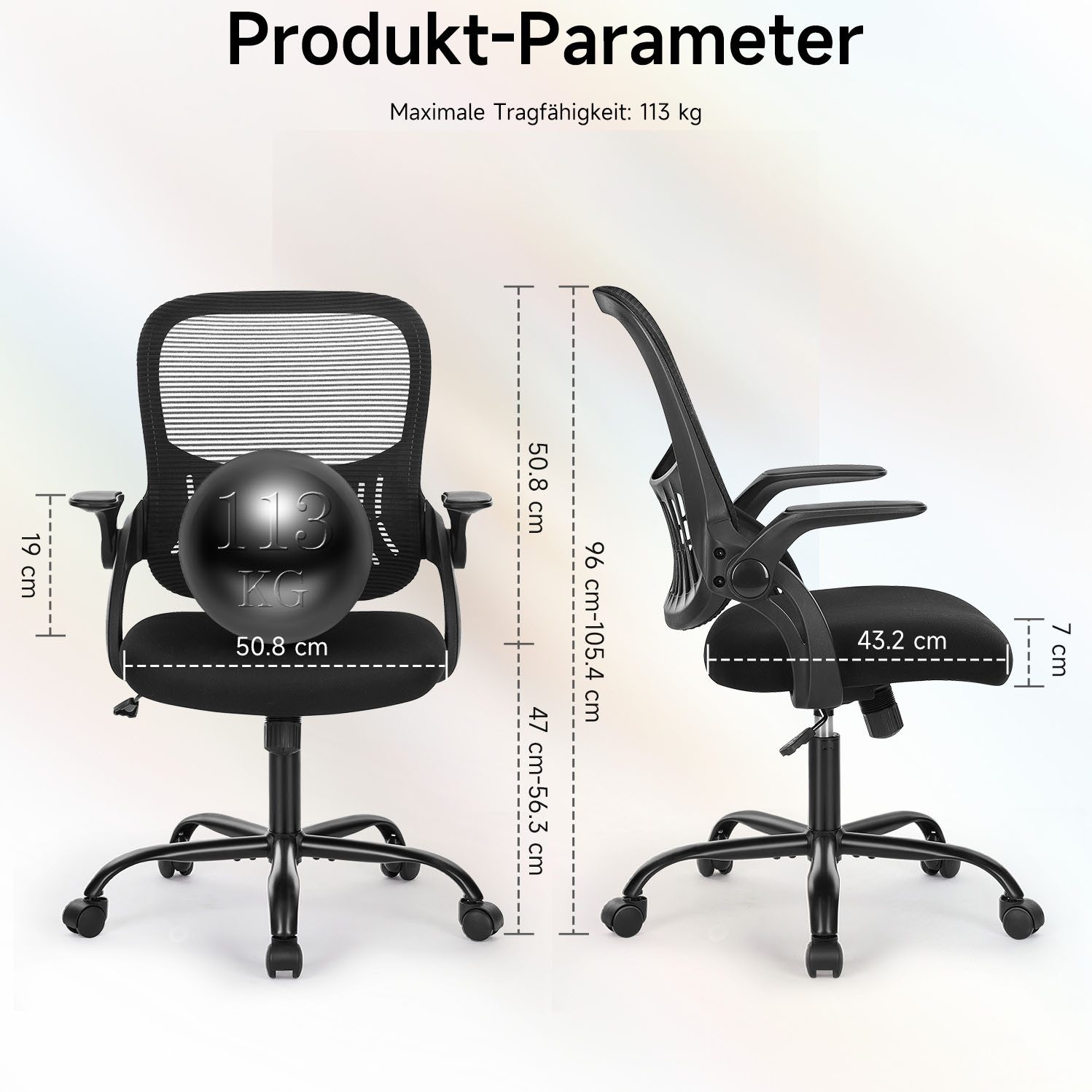 Refined Living Bürostuhl Ergonomie Drehstuhl Klappbare günstig online kaufen