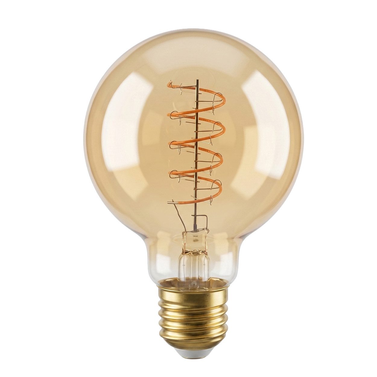 hofstein LED-Leuchtmittel 6er Set Glühbirne Extra Warmweiß dimmbar 6 Watt, E27, 2200 Kelvin, 400 Lumen, Globe Vintage, Filament Spirale, Amber