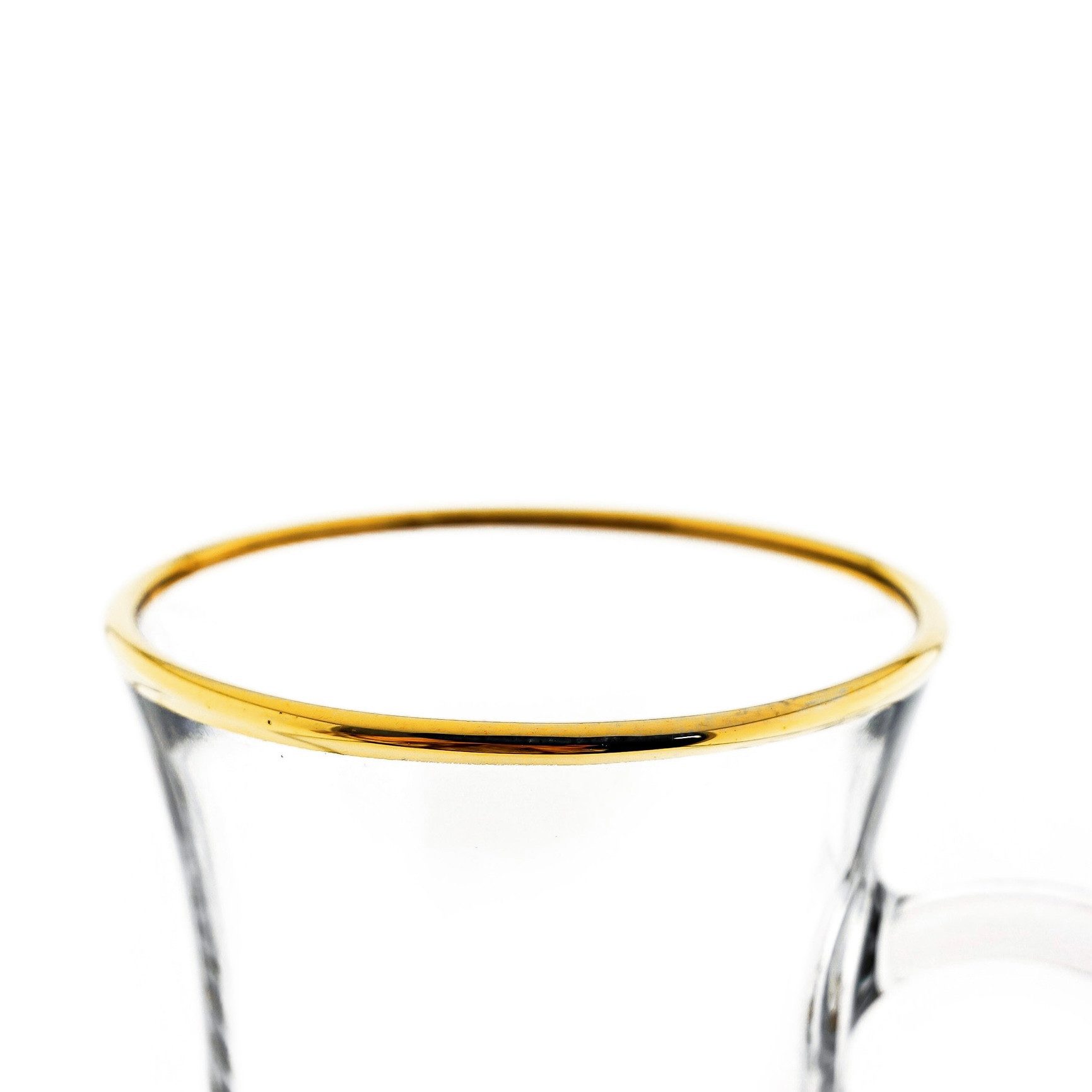 Pasabahce Teeglas 6-teiliges Teegläser-Set mit Henkel, Goldumrandung, 145 ml, 6-tlg. – Bild 4 von 5
