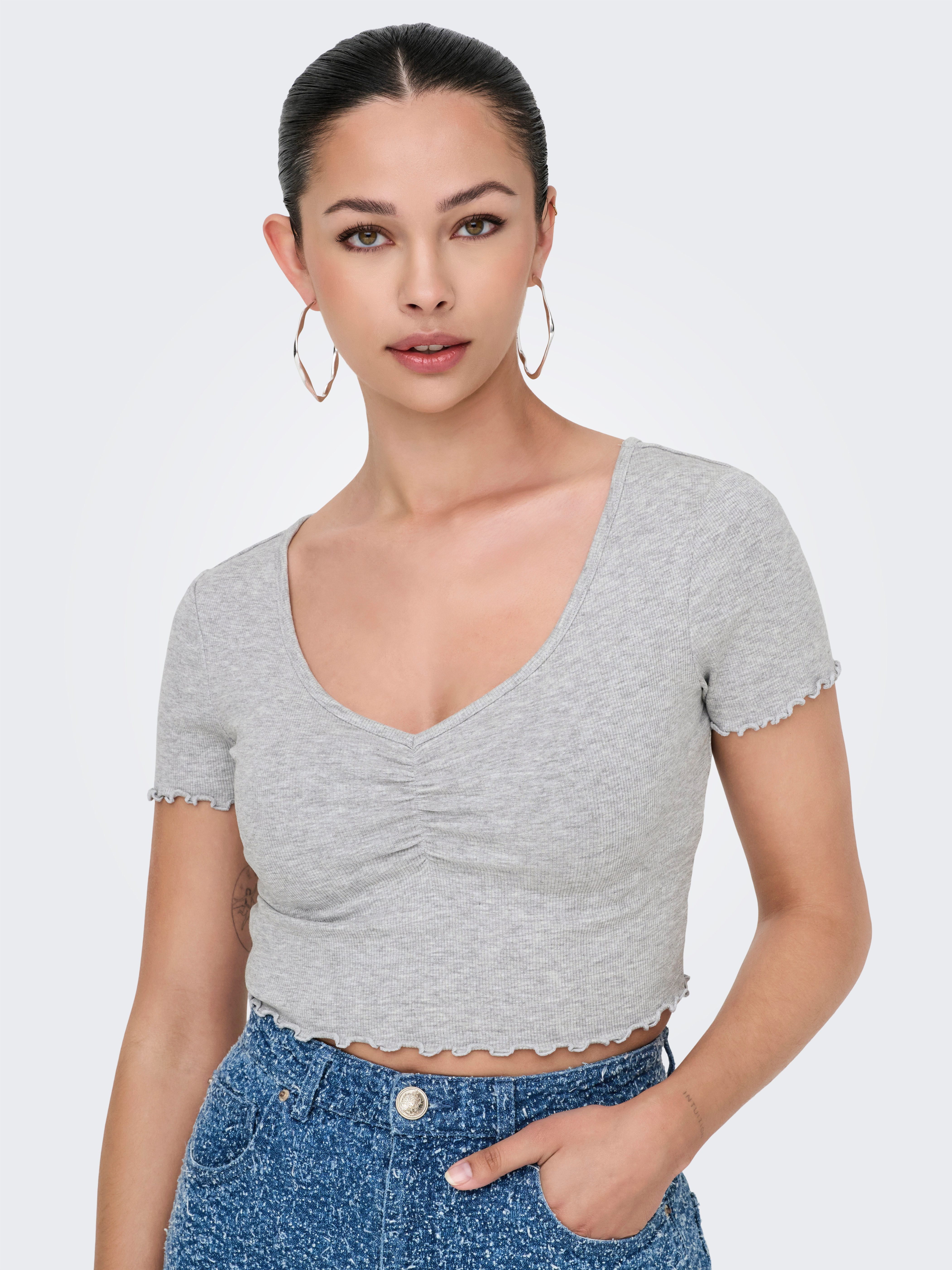 ONLY Kurzarmshirt ONLBETTY S/S V-NECK TOP günstig online kaufen