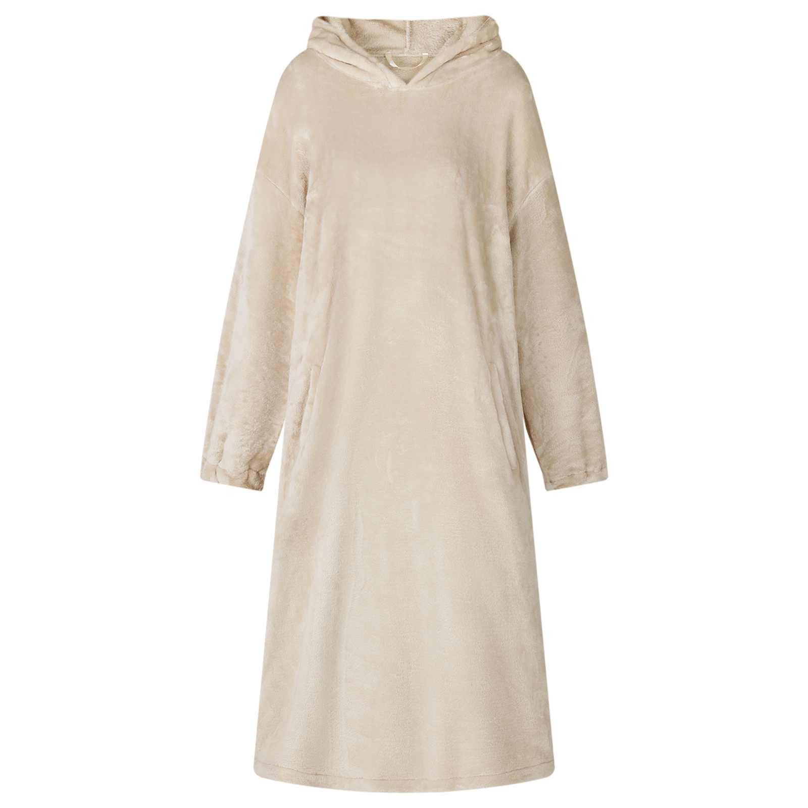 vidaXL Unisex-Bademantel Decken-Hoodie Beige L Flanell, Flanell