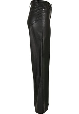 URBAN CLASSICS Stoffhose Urban Classics Damen Ladies Faux Leather Wide Leg Pants (1-tlg)