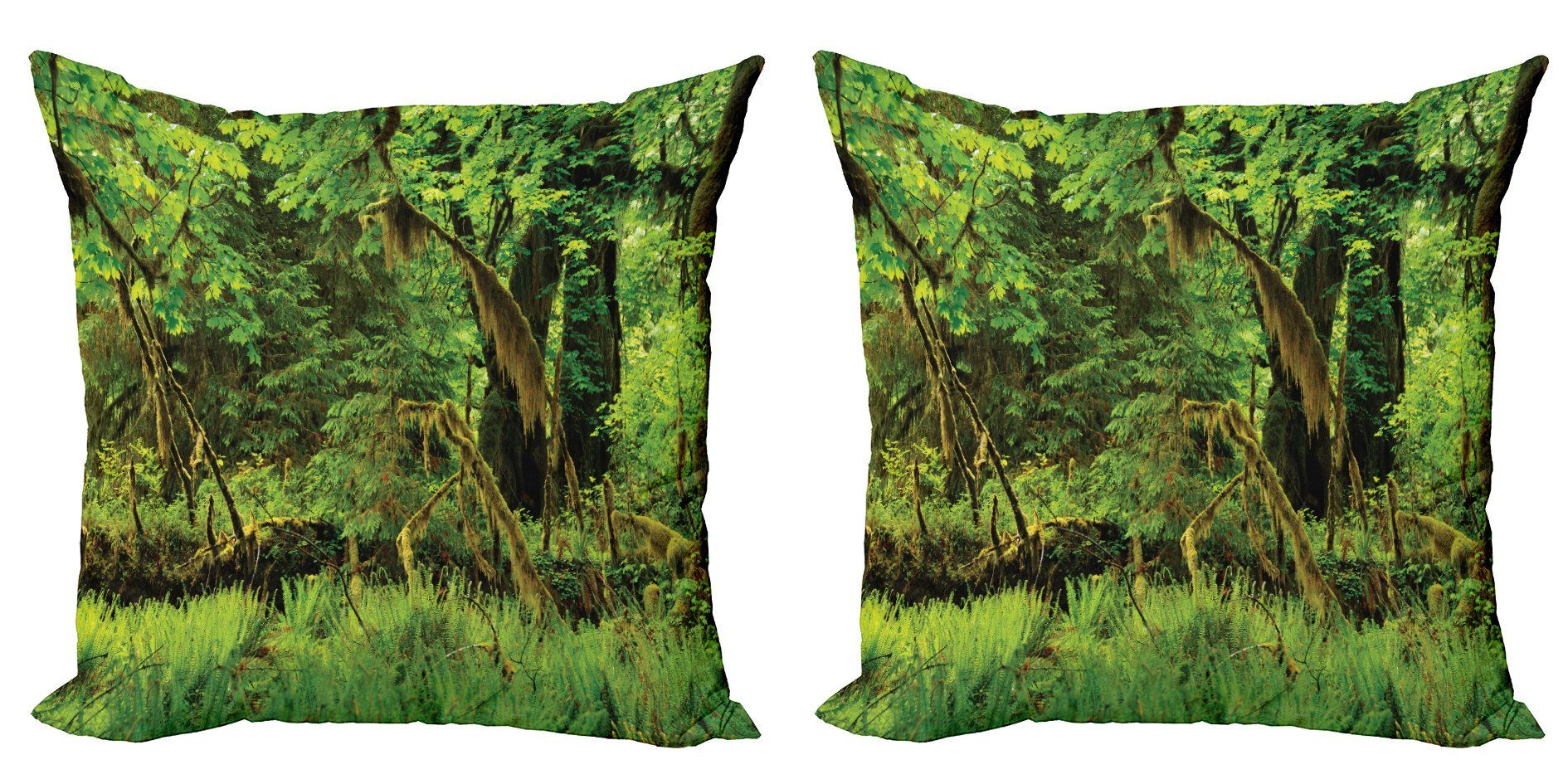 Digitaldruck, Tress Stück), Kissenbezüge Nature Wild Grün Abakuhaus Doppelseitiger Moss Modern Accent (2