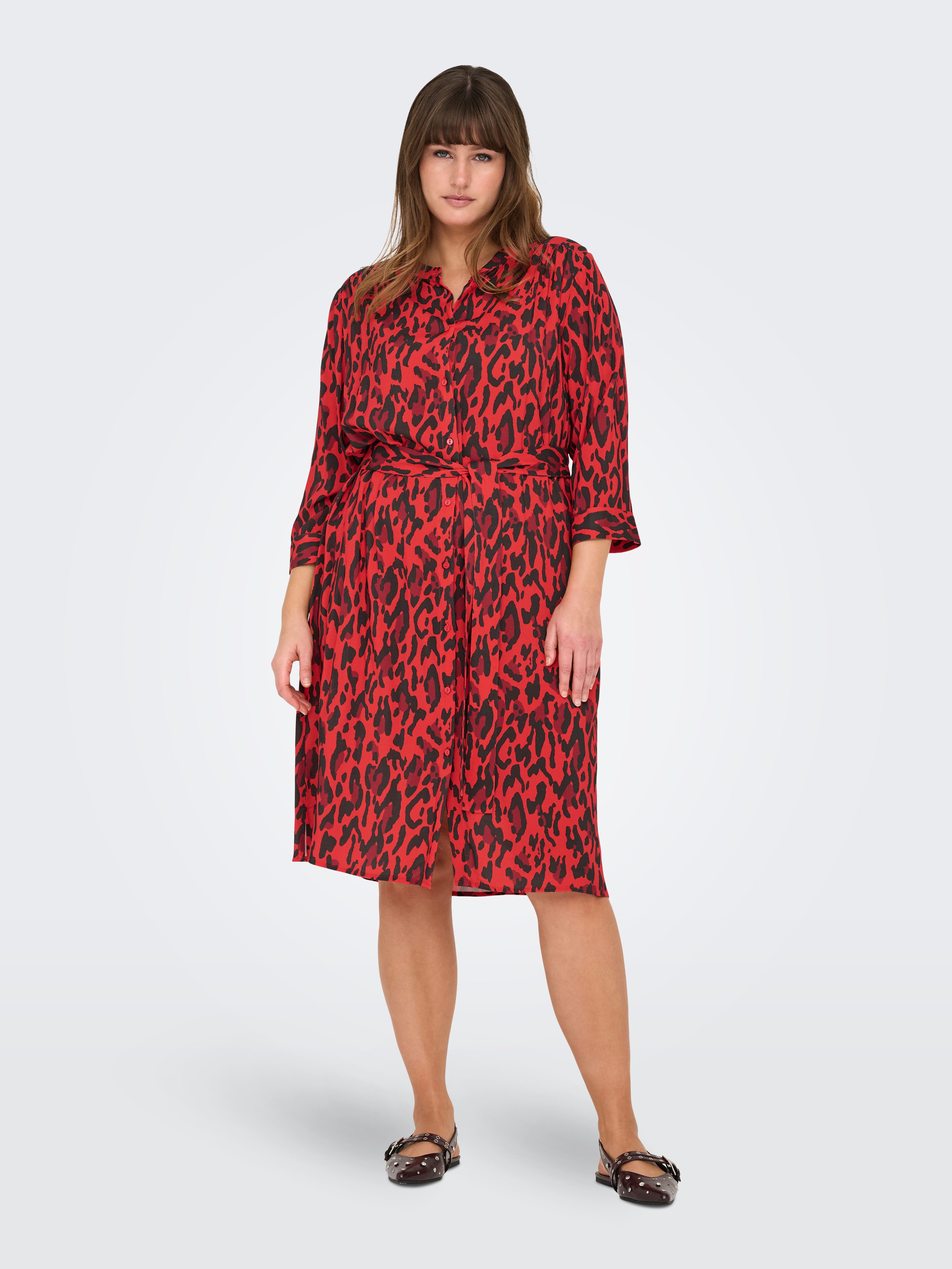 ONLY CARMAKOMA Blusenkleid CARHARMONY LIFE 3/4 BLK DRESS AOP BS Sommerkleid günstig online kaufen