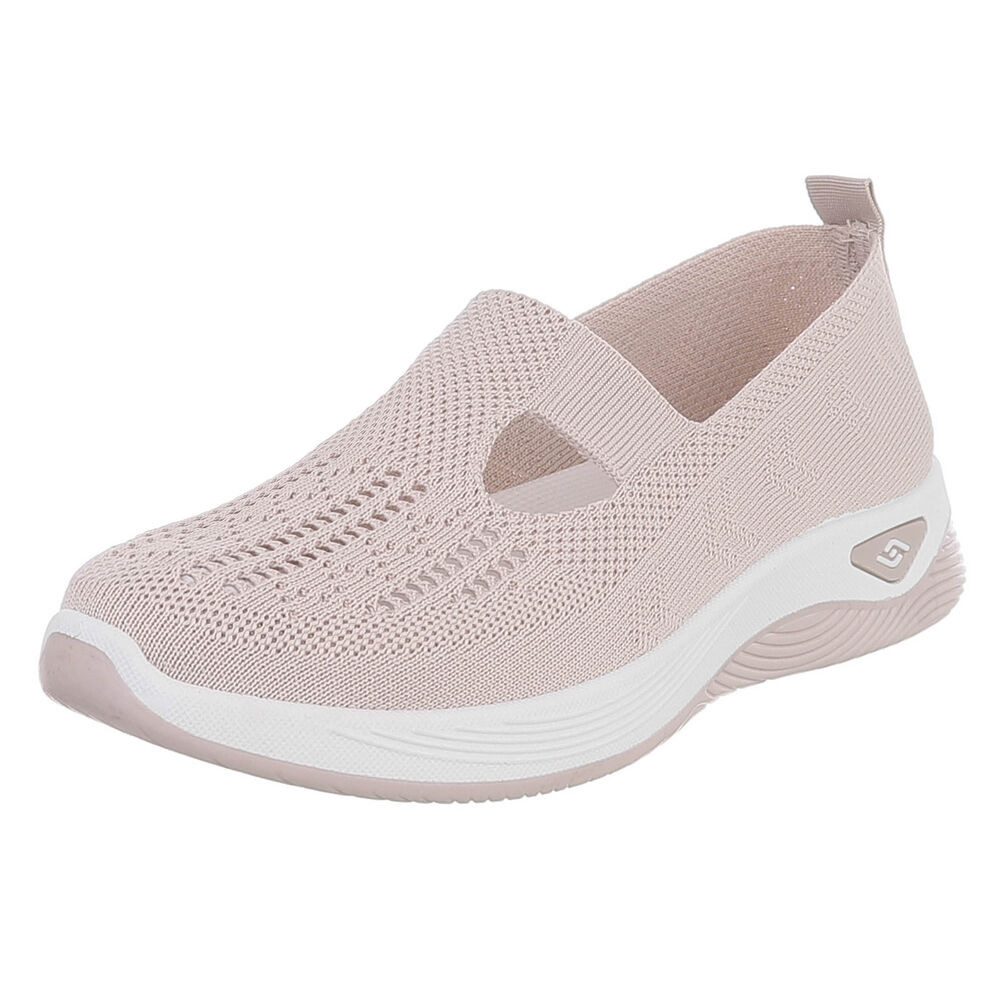 Ital-Design Trendy Damen Freizeit- und Alltagsschuh mit Komfort Slipper (91554354) Keilabsatz/Wedge Slipper in Beige