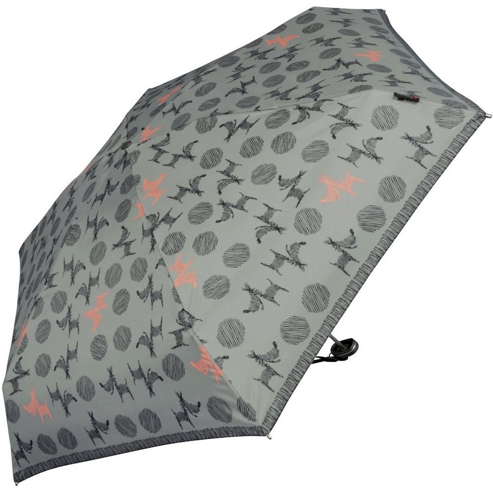 Travel flach, Taschenregenschirm und winziger Knirps® grey leicht Handtasche - Christina für die Damen-Taschenschirm,