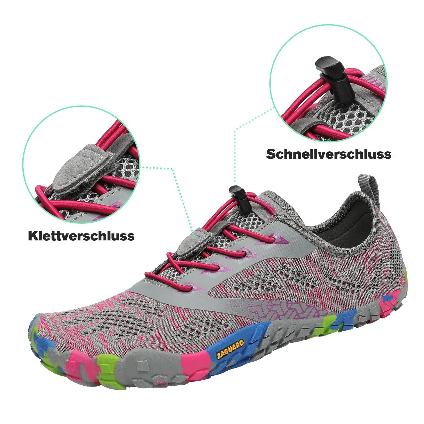 SAGUARO Barfußschuh (bequem, leicht, Jogging Laufschuhe Sport-Schuhe Trail-Running 034 rutschfest) Minimalschuhe Pink atmungsaktiv, Sneaker