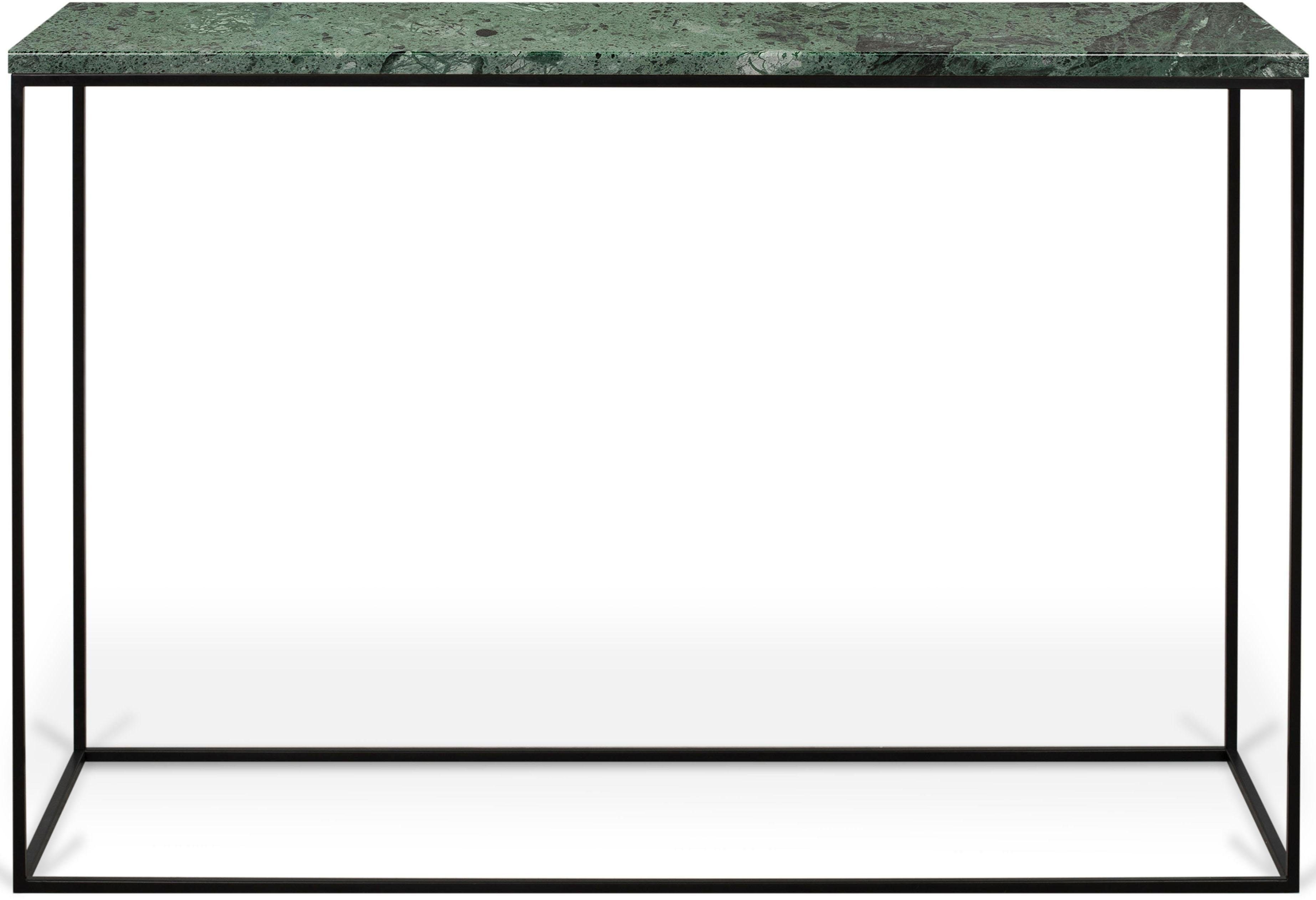TemaHome Konsolentisch Gleam, mit schöner Marmor Tischplatte und edlem schwarzen Metallgestell Grün | Grün