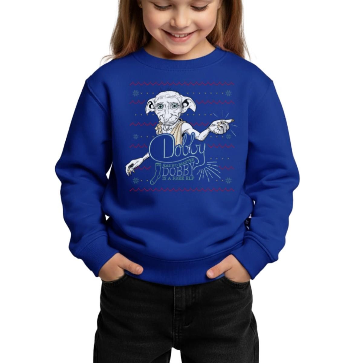 Spreadshirt Sweatshirt Harry Potter X-Mas Dobby Weihnachtself REGULAR FIT Kinder/Teenager Pre (1-tlg)