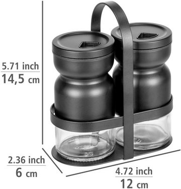 WENKO Gewürzstreuer Menage Melli, (Set, 3-tlg), für fein- bis grobkörnige Gewürze, pulverbeschichtetem Metall