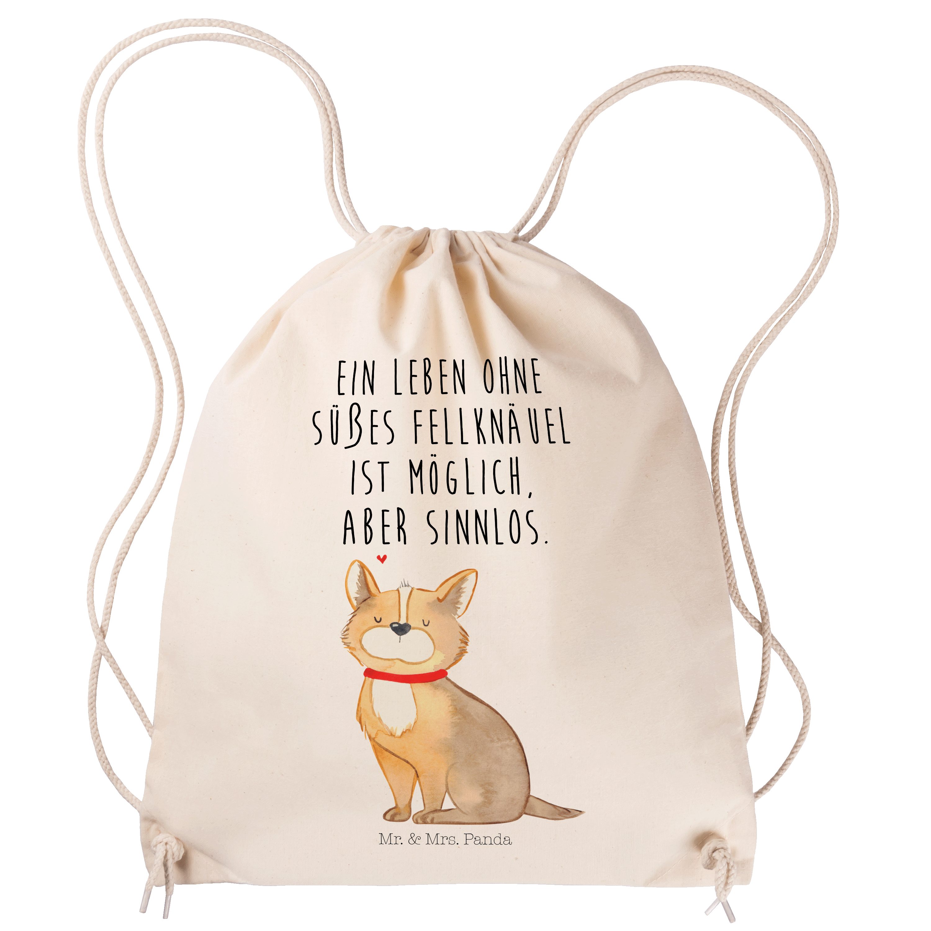 Damen Gepäck|Taschen & Rucksäcke Mr. & Mrs. Panda Sporttasche Hundeglück - Transparent - Corgie, Tasche, Tierliebhaber, Hundemam