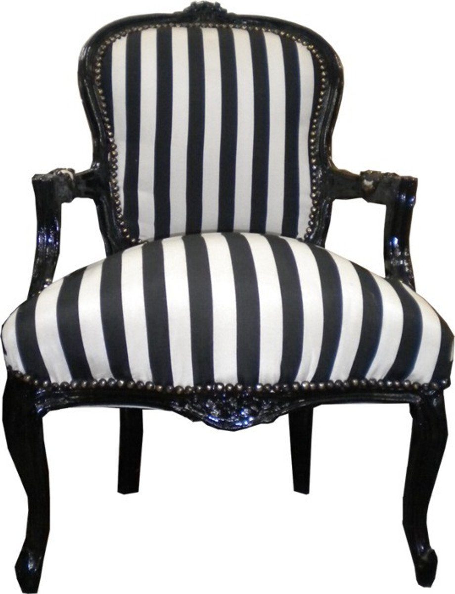 Wir haben eine große Auswahl an Casa Padrino gestreift Besucherstuhl Schwarz - Salon Stuhl Schwarz Barock Möbel Streifen / Weiß 