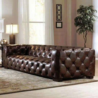 JVmoebel Chesterfield-Sofa Big Sofa Couch Chesterfield Sofas 4 Sitzer Kunstleder Sofort, 1 Teile, Made in Europa