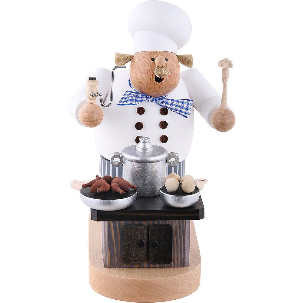 KWO Kunstgewerbe Werkstätten Räuchermännchen Koch am Herd (20cm) Räuchermann von KWO