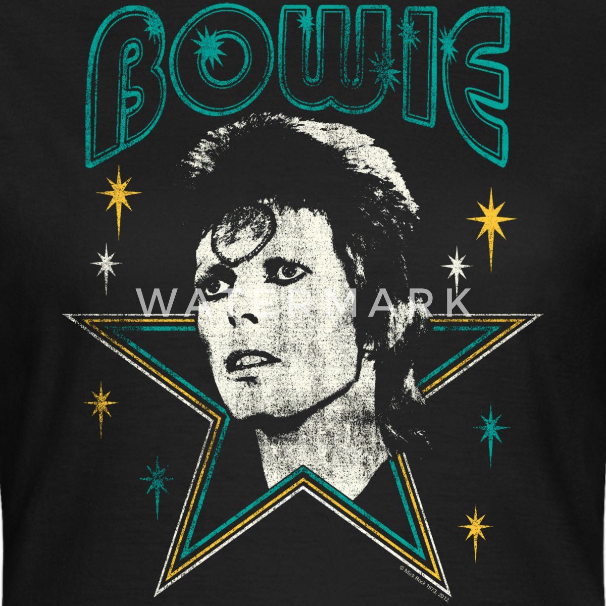 Spreadshirt T-Shirt David Bowie Schriftzug Mit Portrait Und Stern Frauen T- günstig online kaufen