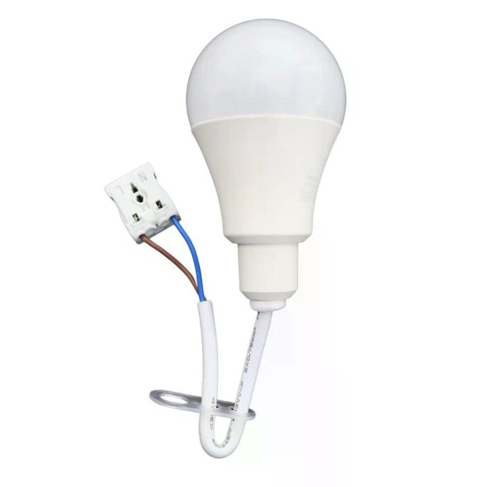 LUXULA LED-Leuchtmittel Renovierungslampe mit Klemme, E27, 4000K Neutralweiß, 11W Baustellenlampe Weiß