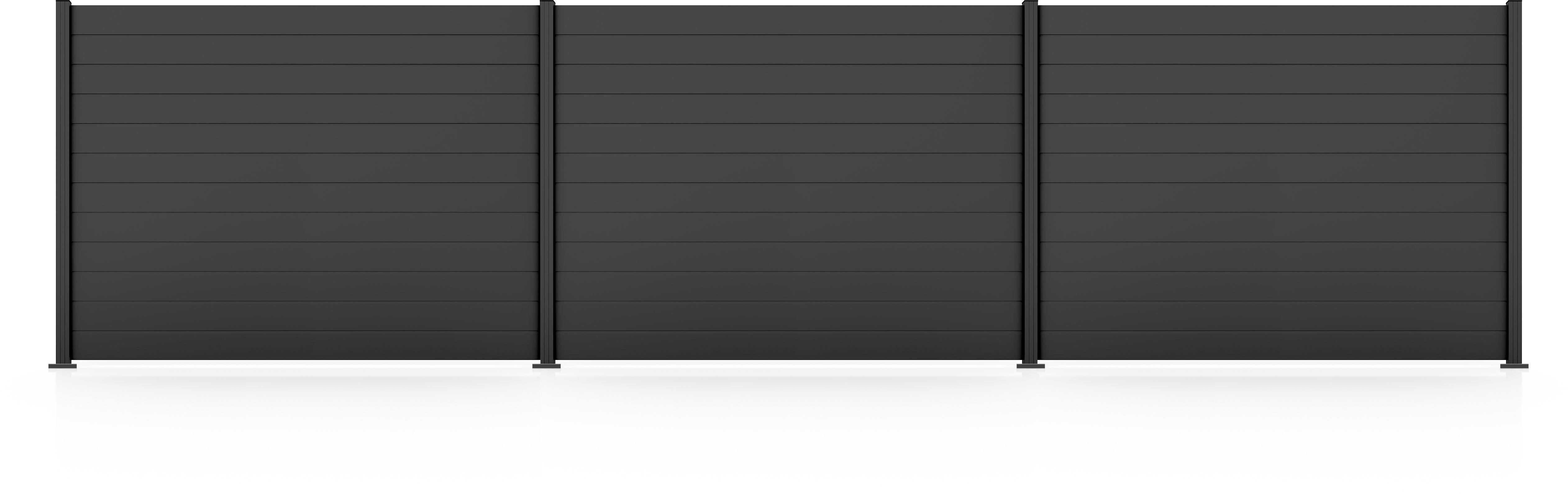 STAKET PRO Gartenzaun Komplettzaun Paneel 150, LxH: 732,6x187 cm, 3 Elemente á 240 cm Breite